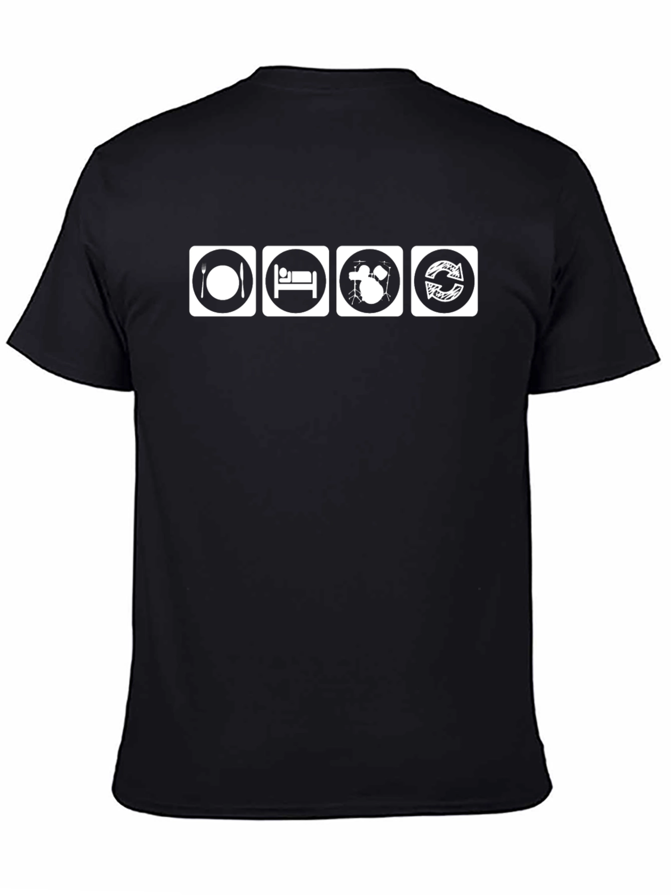 Eat Sleep Drum Repeat Black T-Shirt