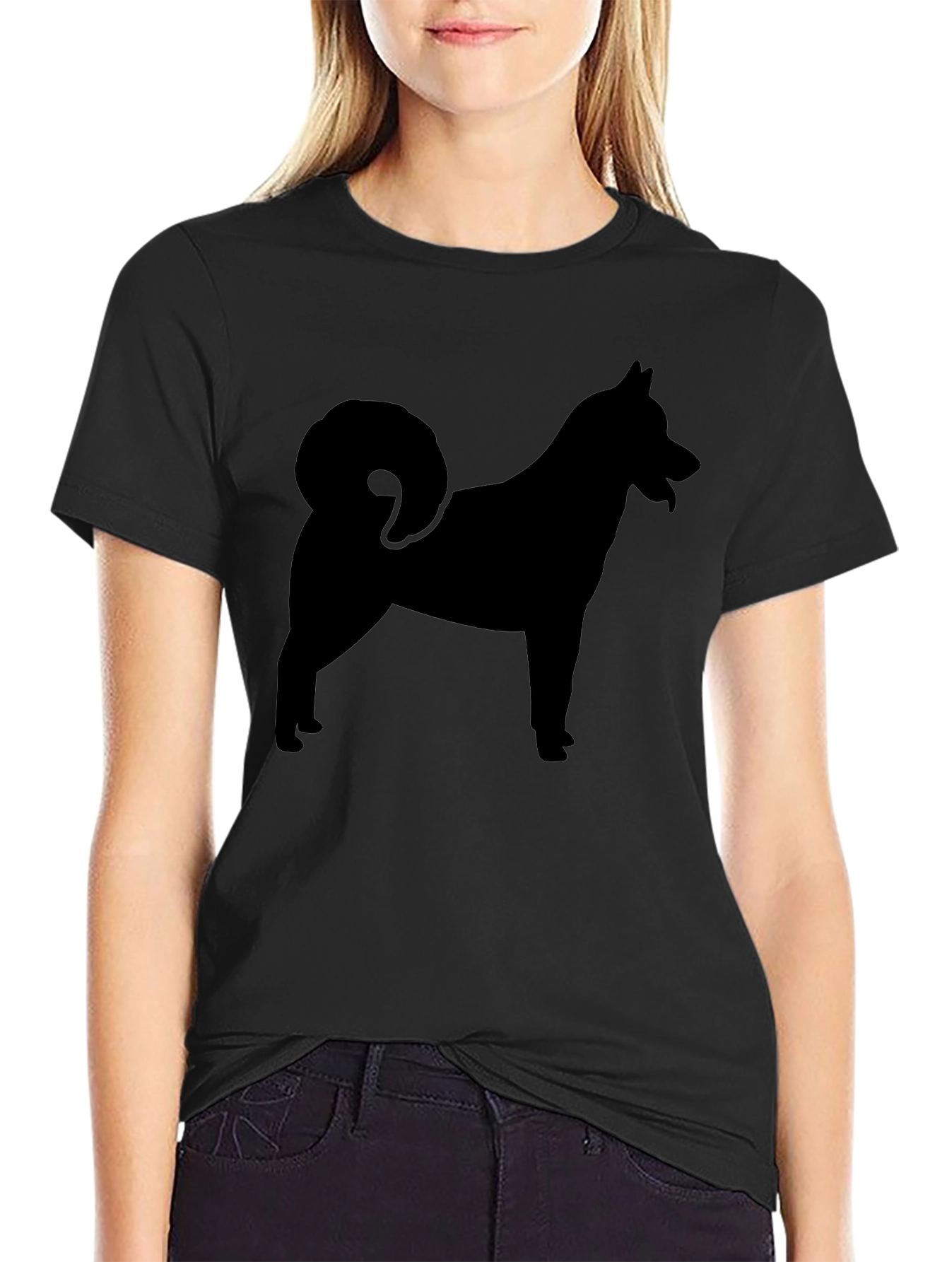 Dog Silhouette Graphic Tee - Mens Black T-Shirt