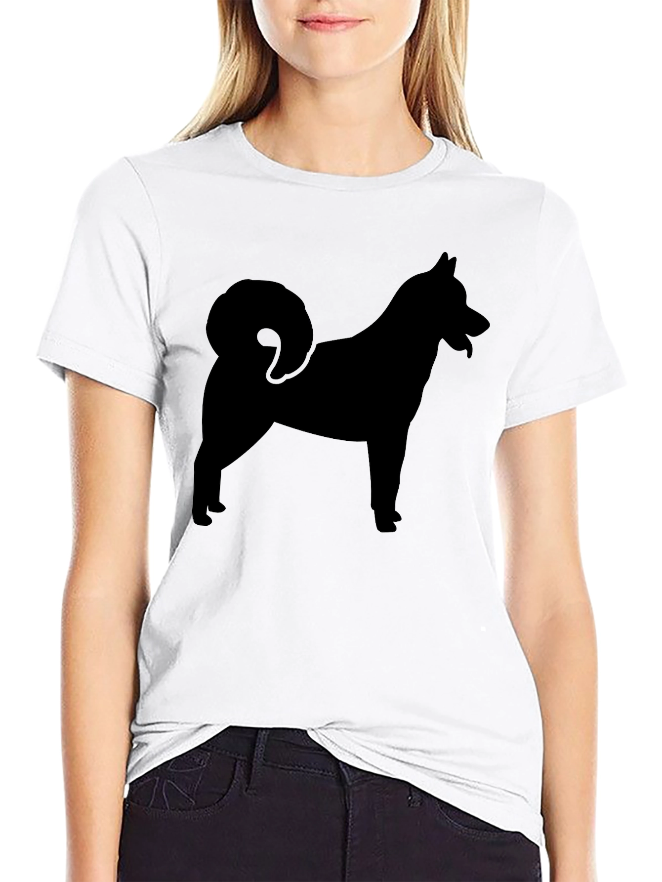 Dog Silhouette Graphic Tee - Mens Black T-Shirt