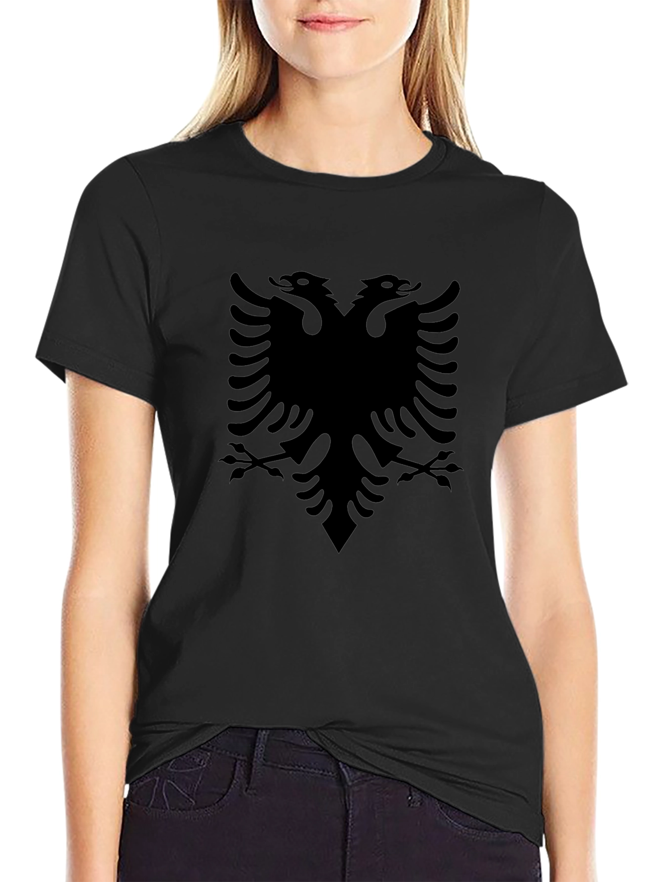 Albanian Eagle T-Shirt - Black Double Headed Eagle Tee