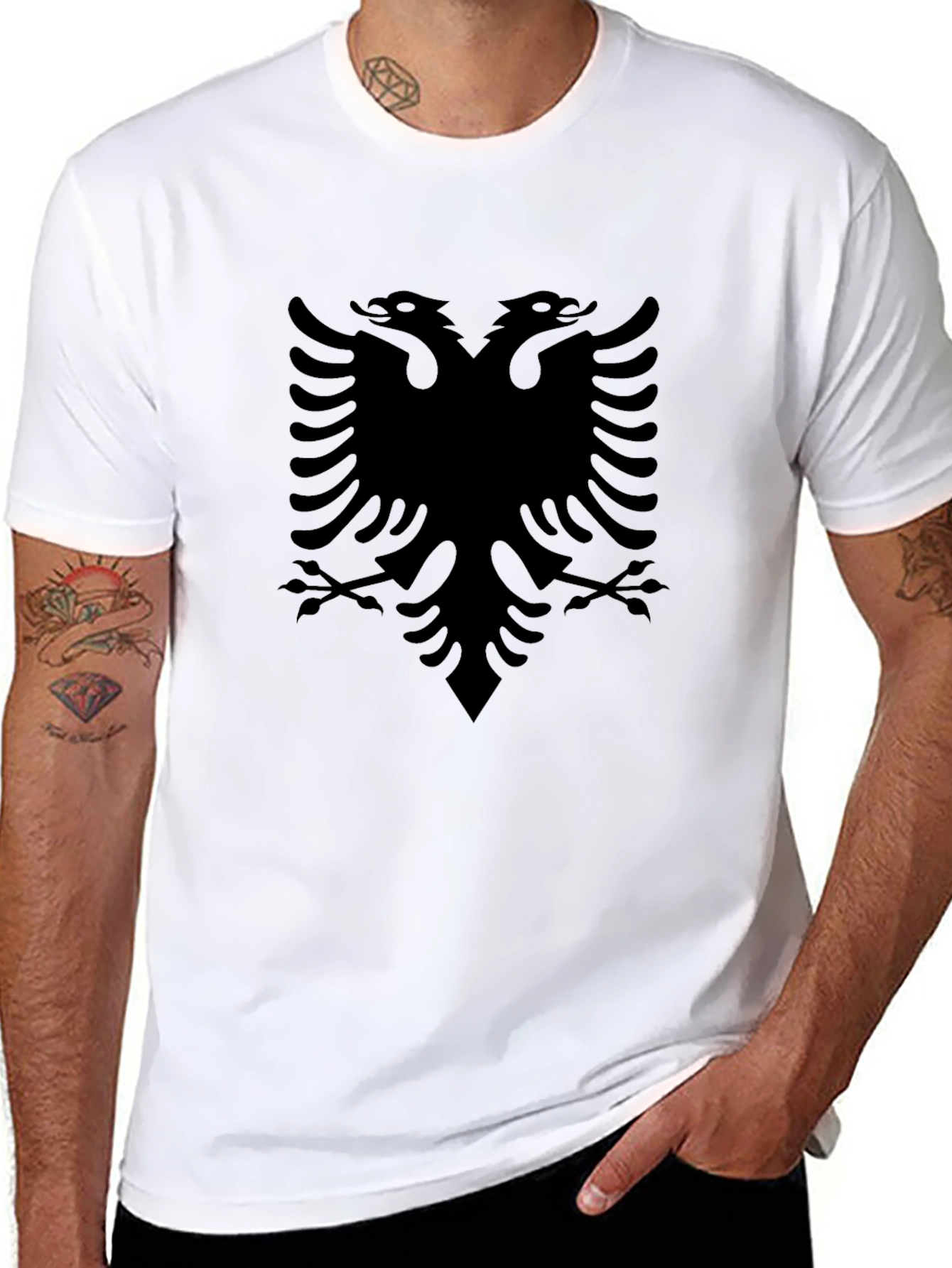Albanian Eagle T-Shirt - Black Double Headed Eagle Tee