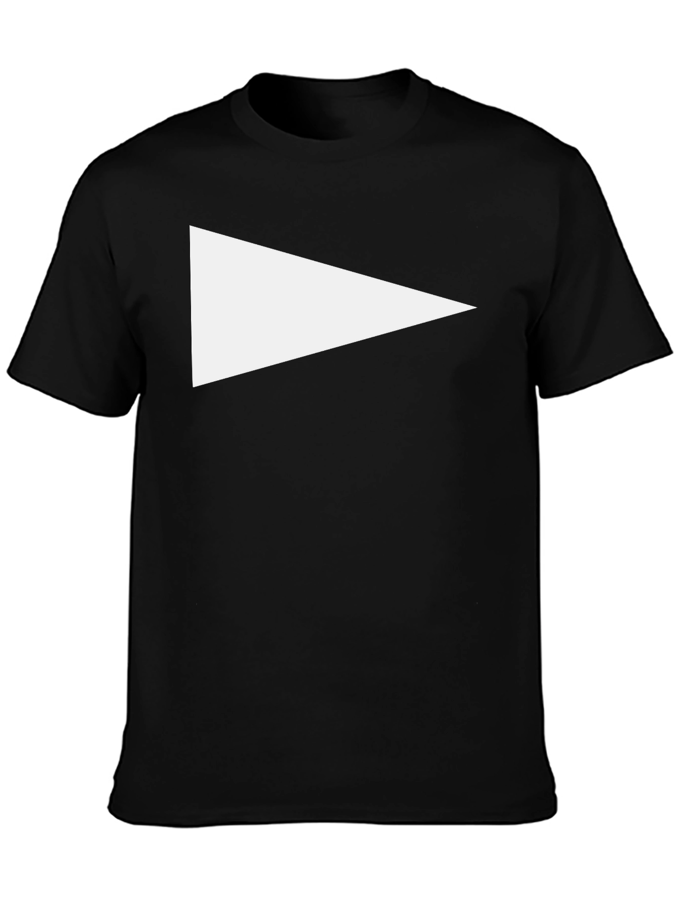 Black Tee with White Triangle Graphic