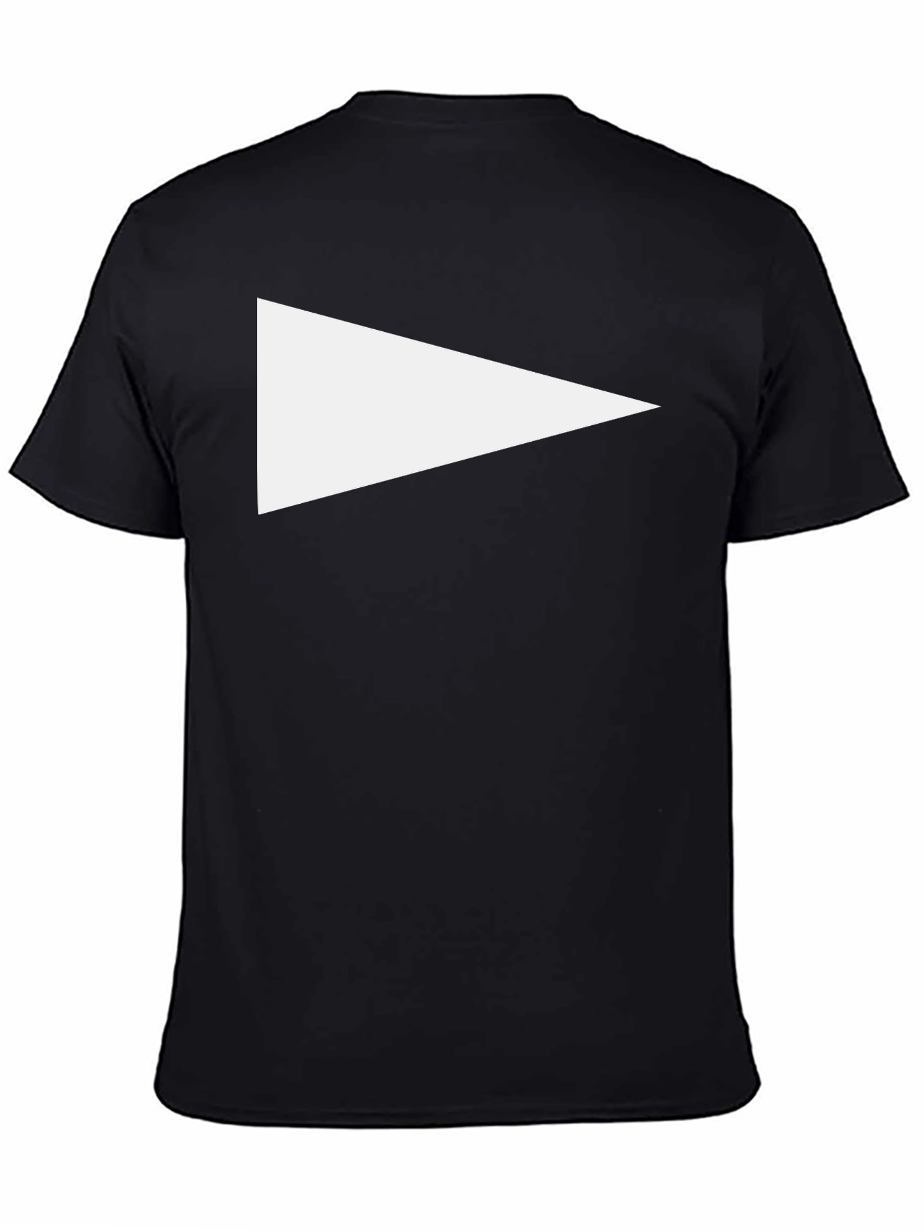 Black Tee with White Triangle Graphic