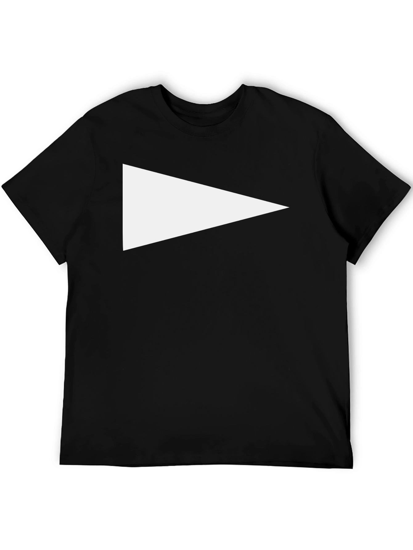 Black Tee with White Triangle Graphic