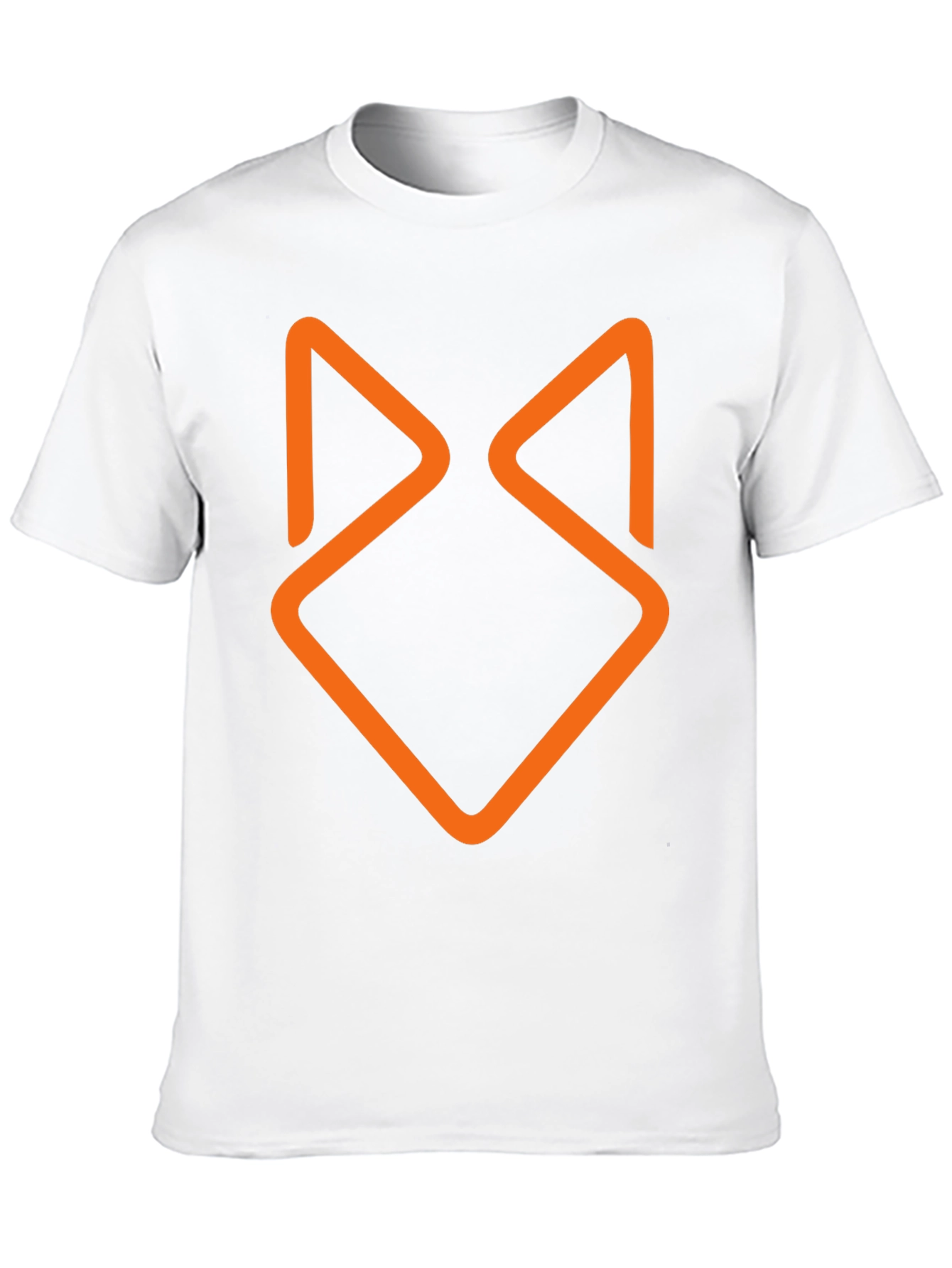 Modern Geometric Fox Head Graphic Tee - Black