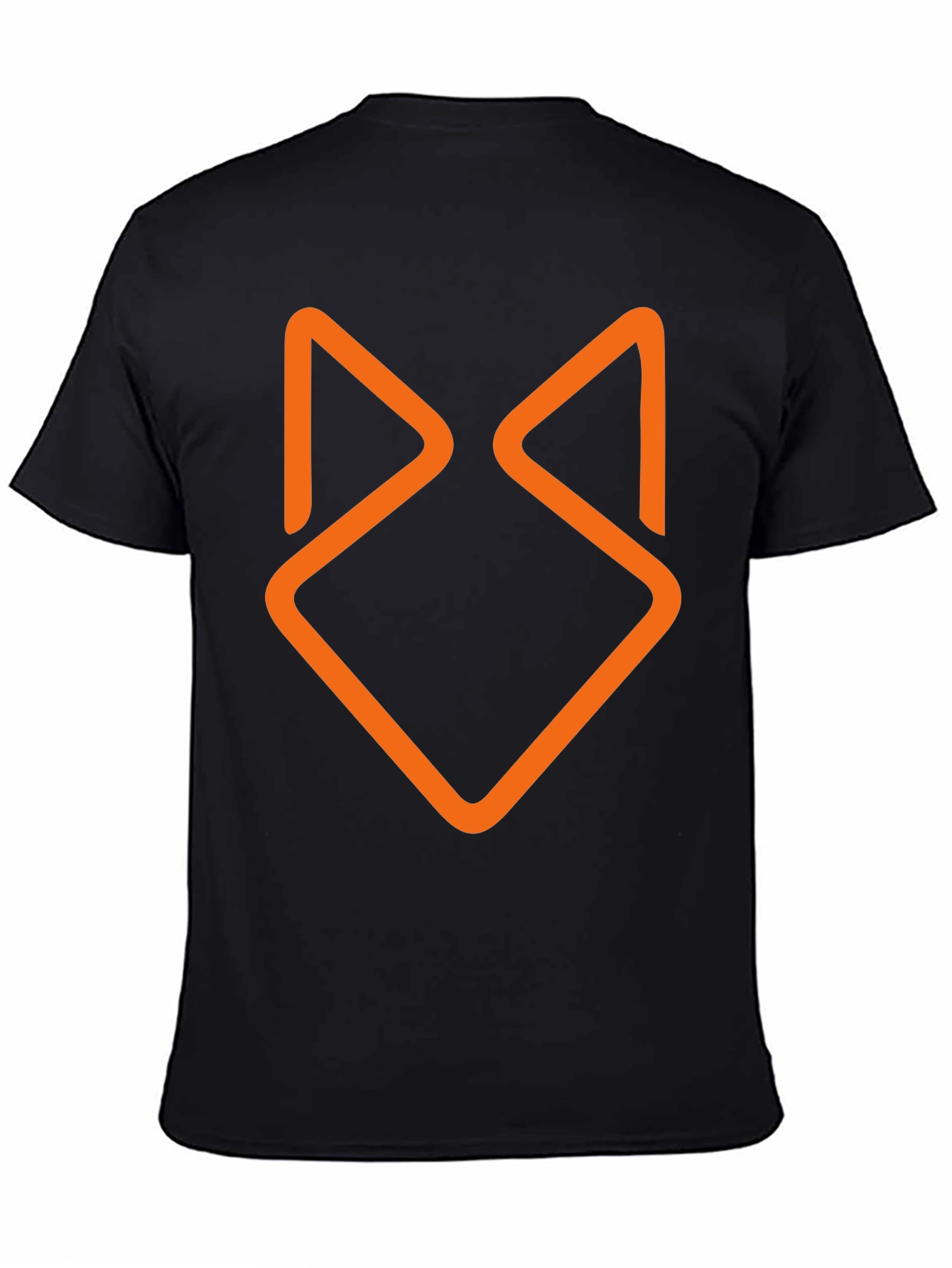 Modern Geometric Fox Head Graphic Tee - Black