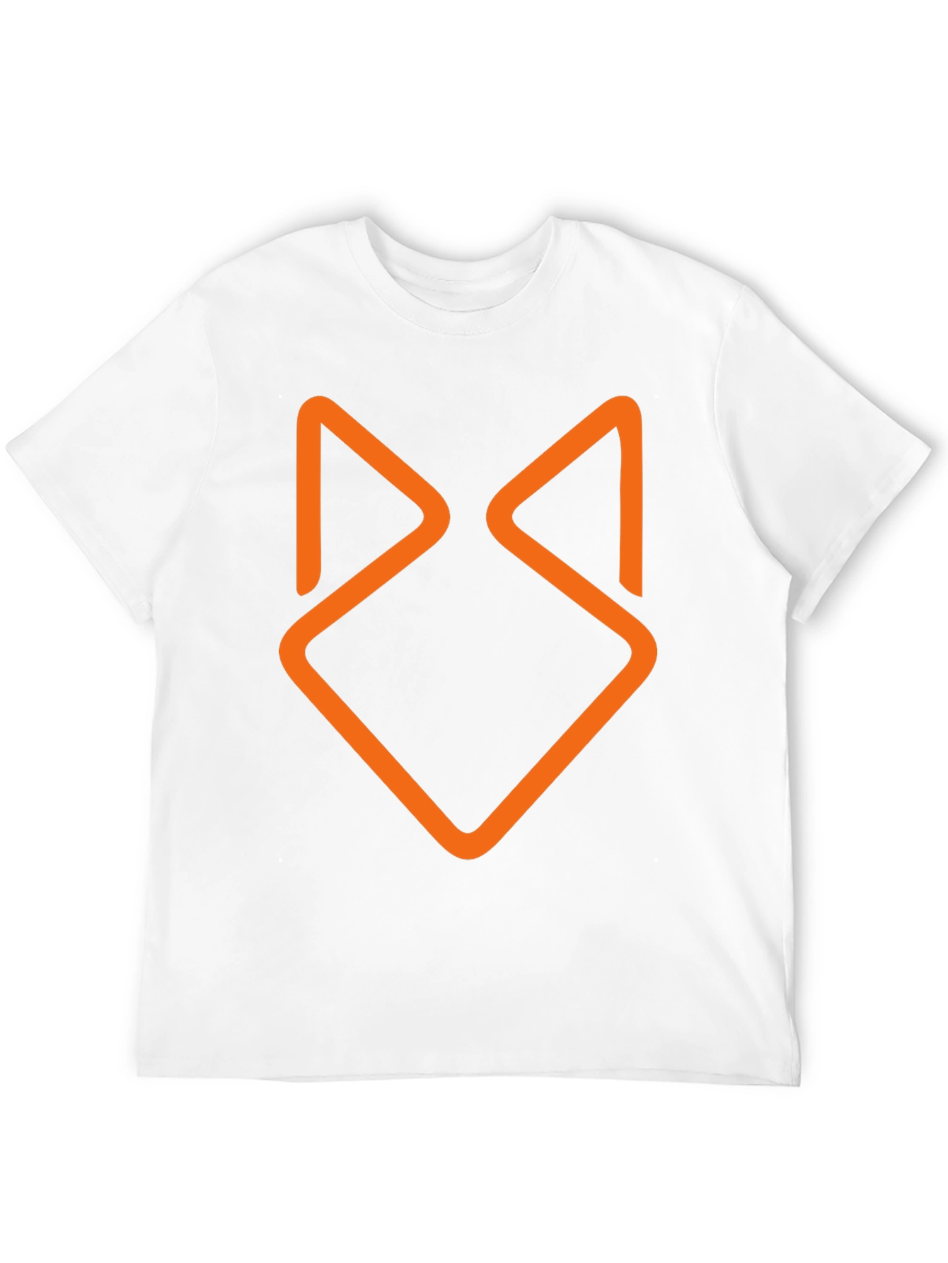 Modern Geometric Fox Head Graphic Tee - Black