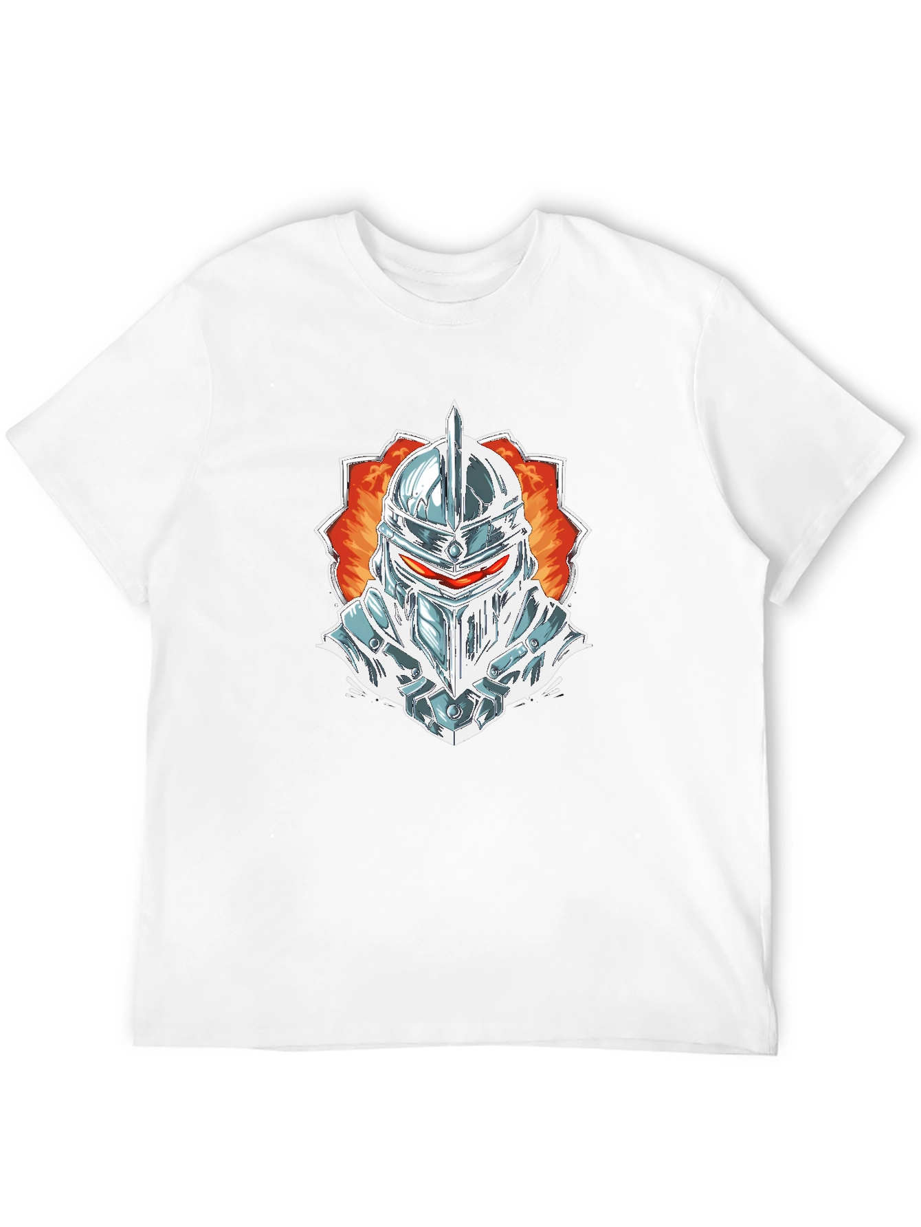 Knight Helmet Graphic Tee - Black Cotton Blend