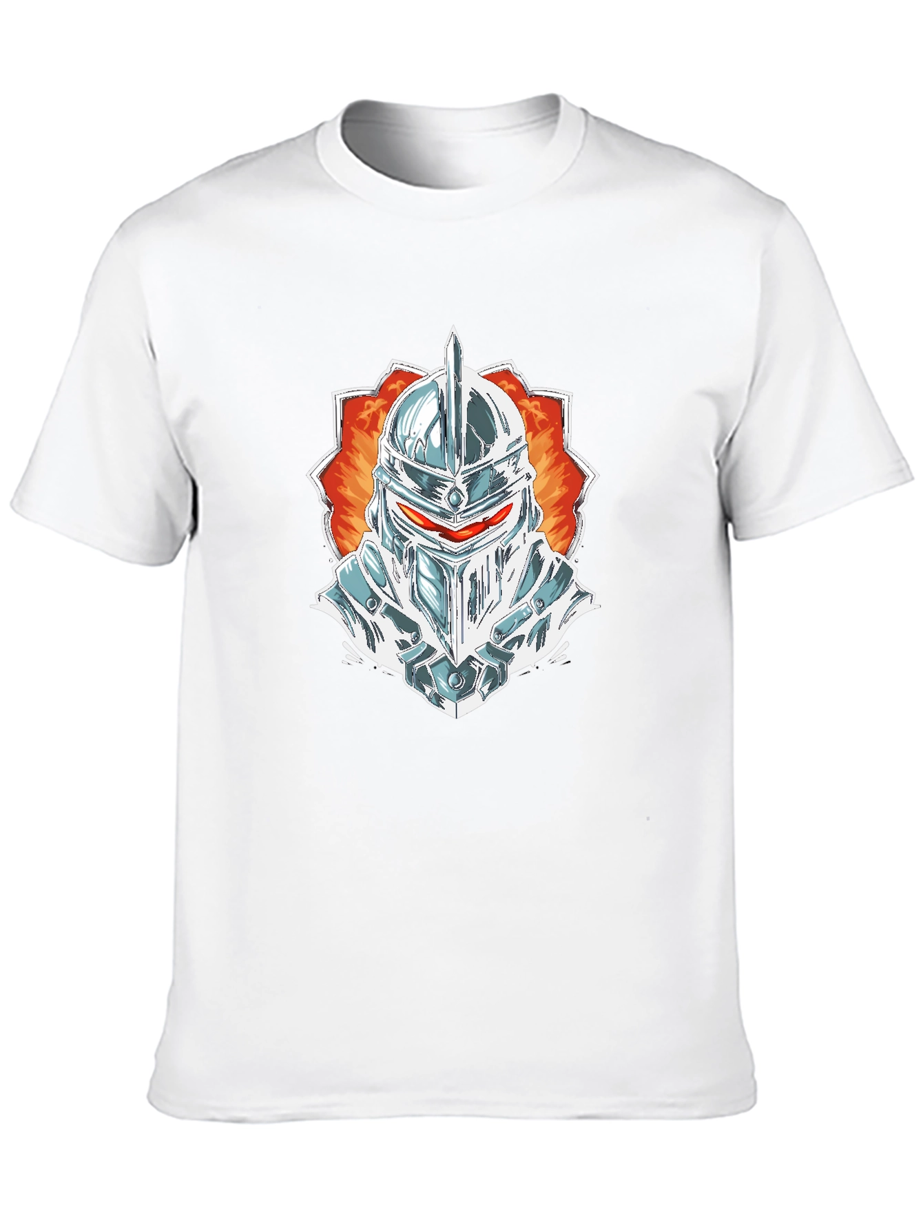 Knight Helmet Graphic Tee - Black Cotton Blend