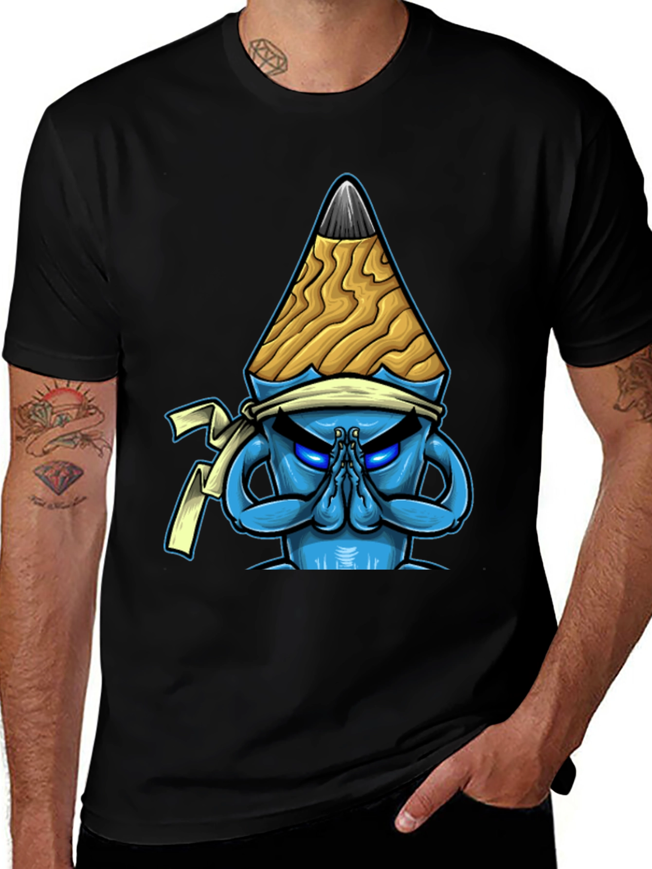 Pencil Ninja Graphic Tee - Cool Cartoon Design T-Shirt