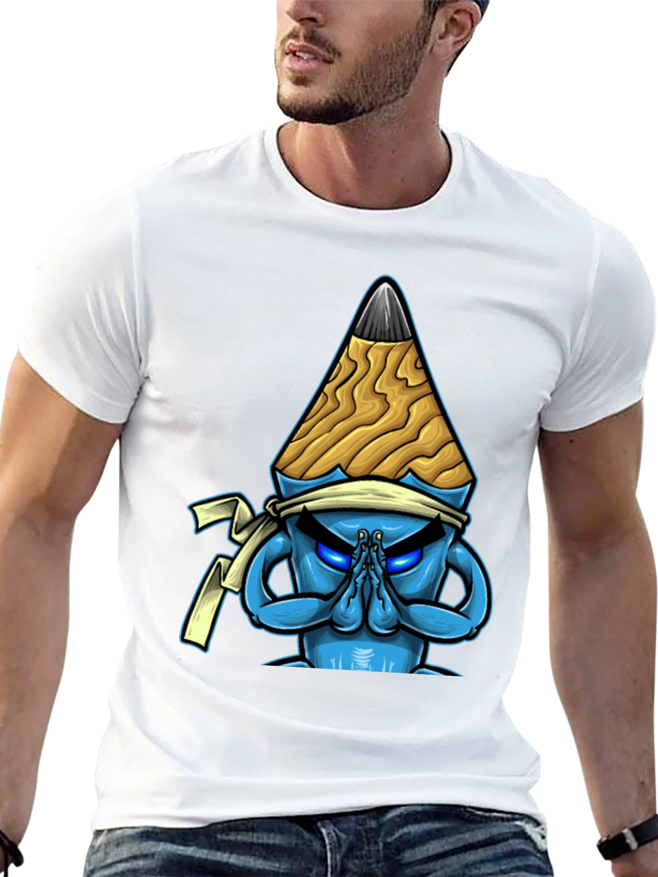 Pencil Ninja Graphic Tee - Cool Cartoon Design T-Shirt