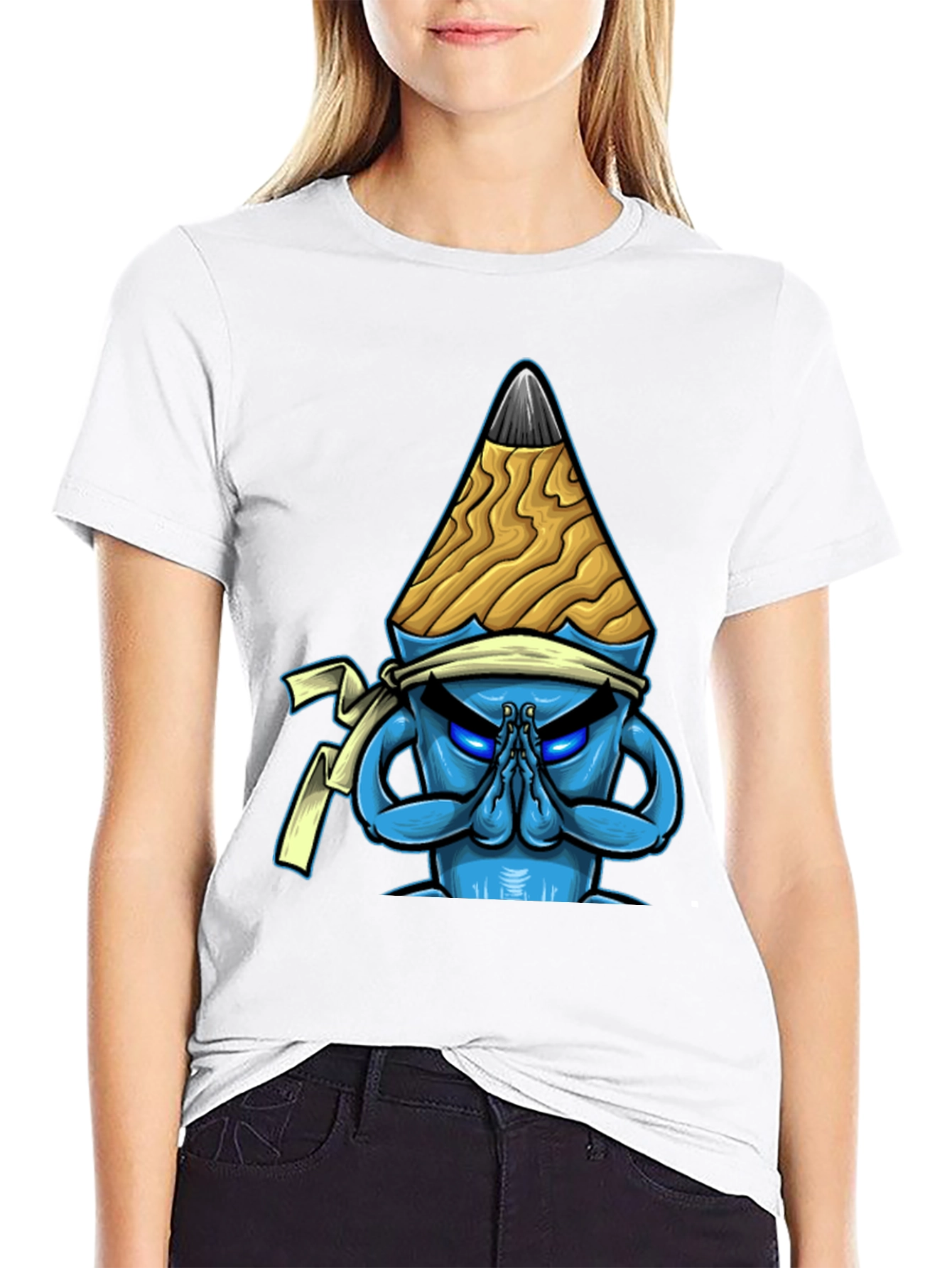 Pencil Ninja Graphic Tee - Cool Cartoon Design T-Shirt
