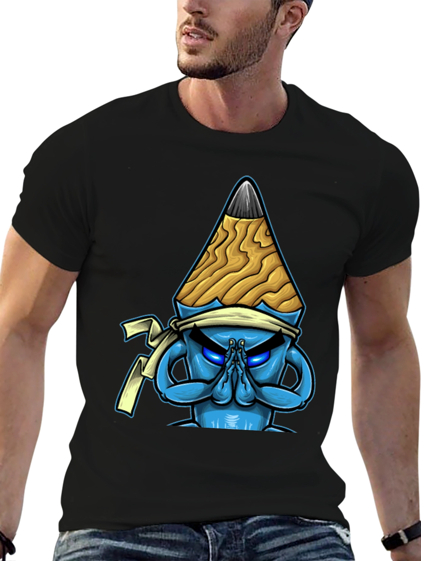 Pencil Ninja Graphic Tee - Cool Cartoon Design T-Shirt