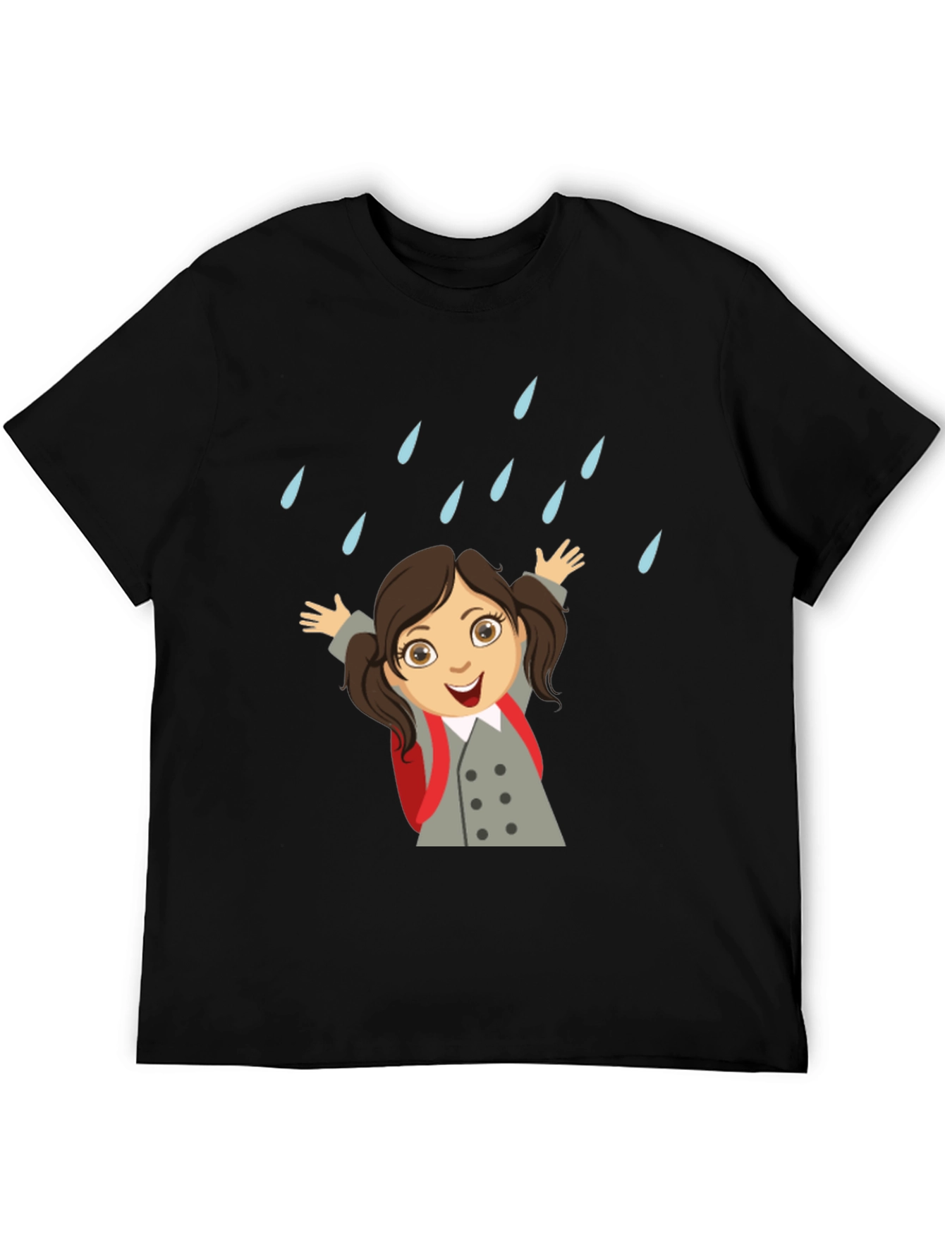 Rainy Day Girl Graphic Tee - Black