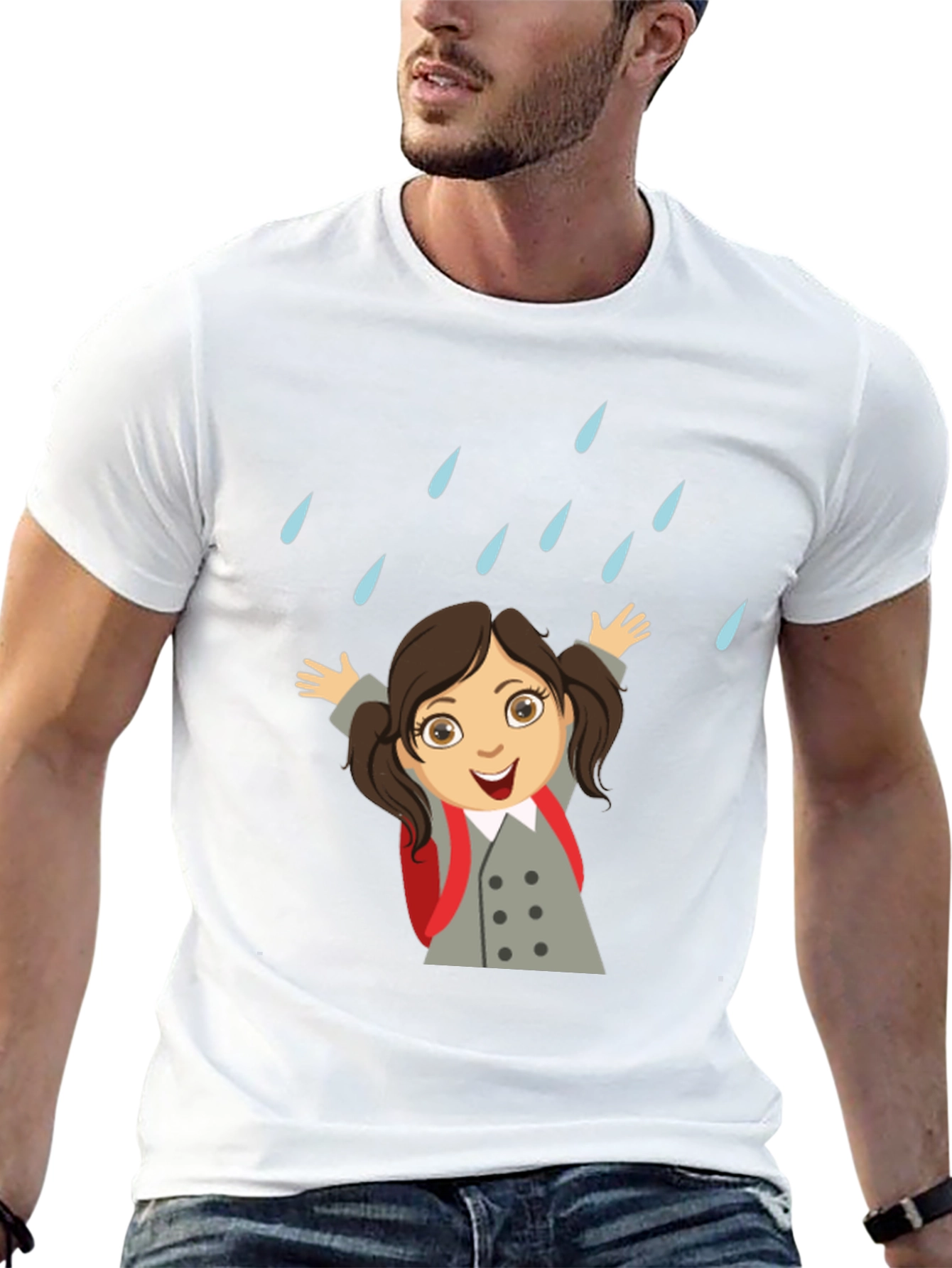 Rainy Day Girl Graphic Tee - Black