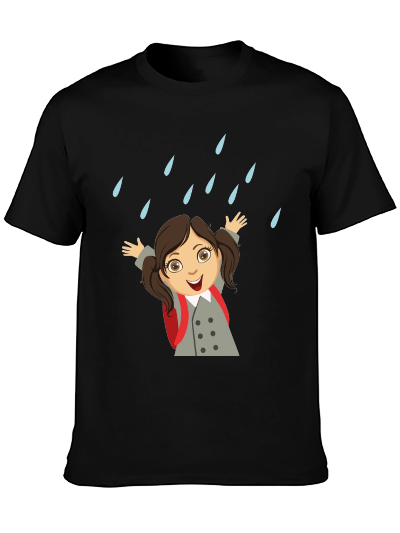 Rainy Day Girl Graphic Tee - Black