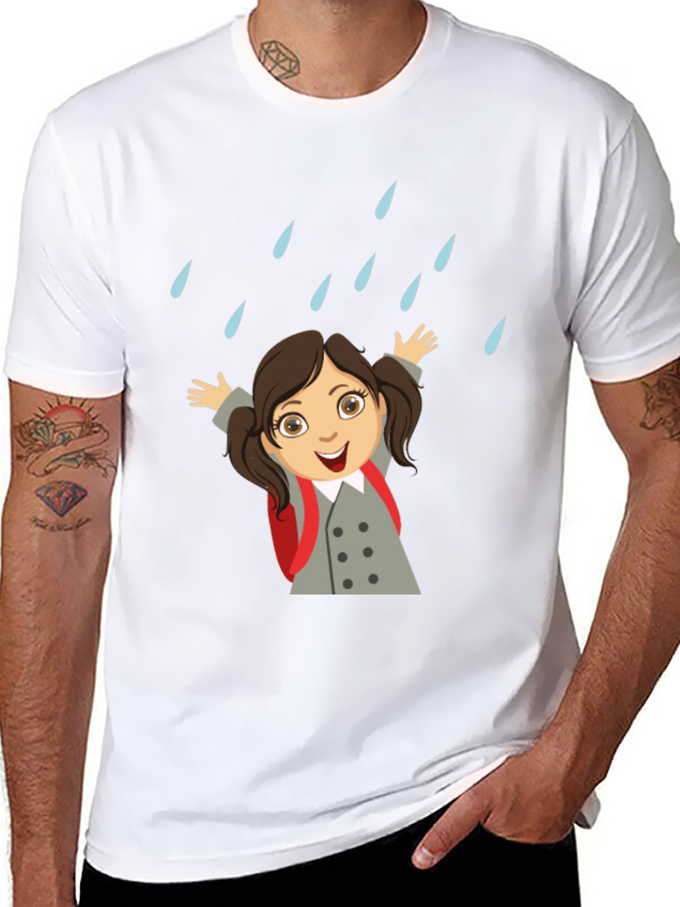 Rainy Day Girl Graphic Tee - Black