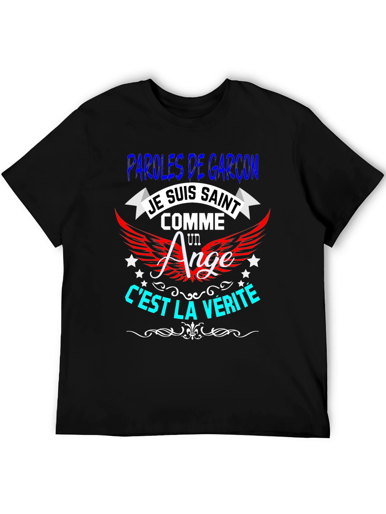 Je Suis Saint T-Shirt - Mens Black Graphic Tee