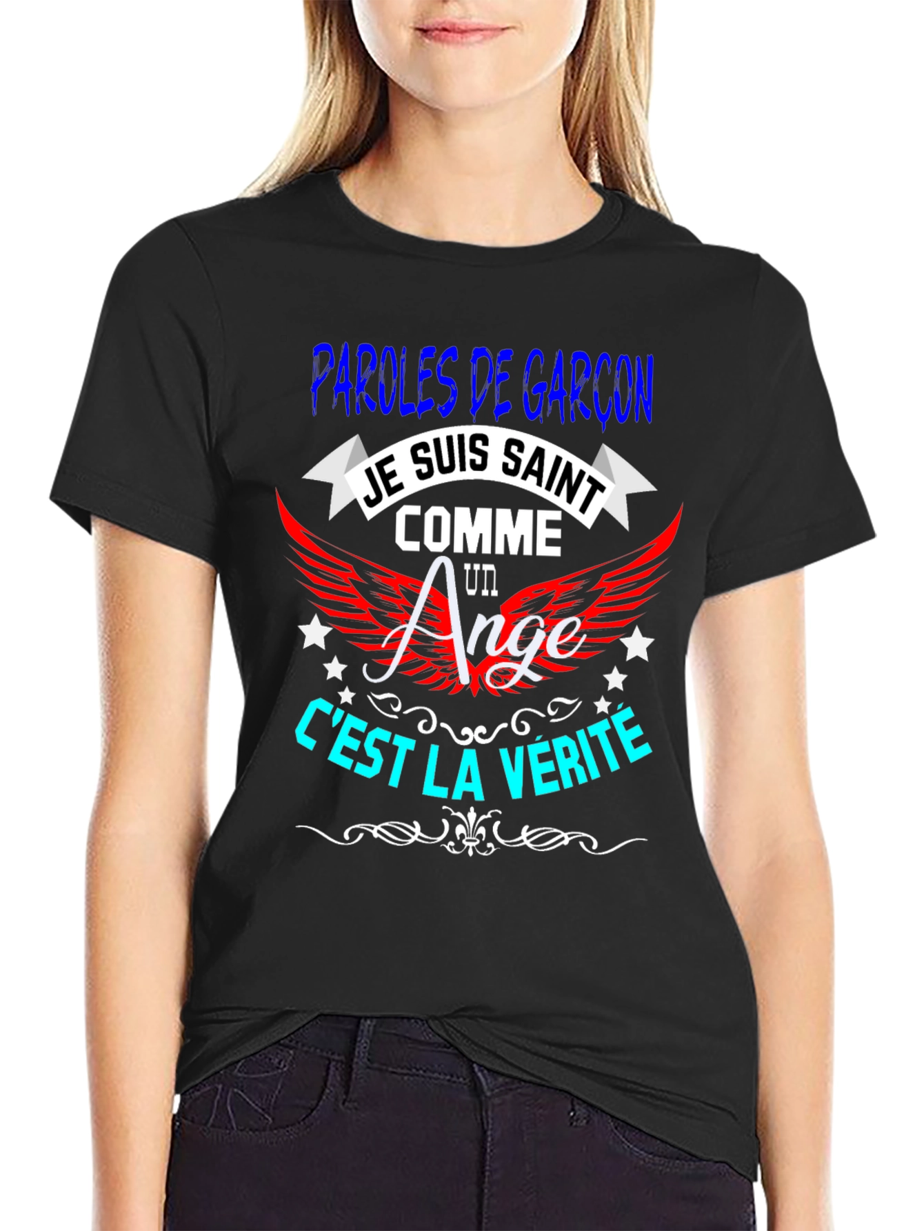 Je Suis Saint T-Shirt - Mens Black Graphic Tee