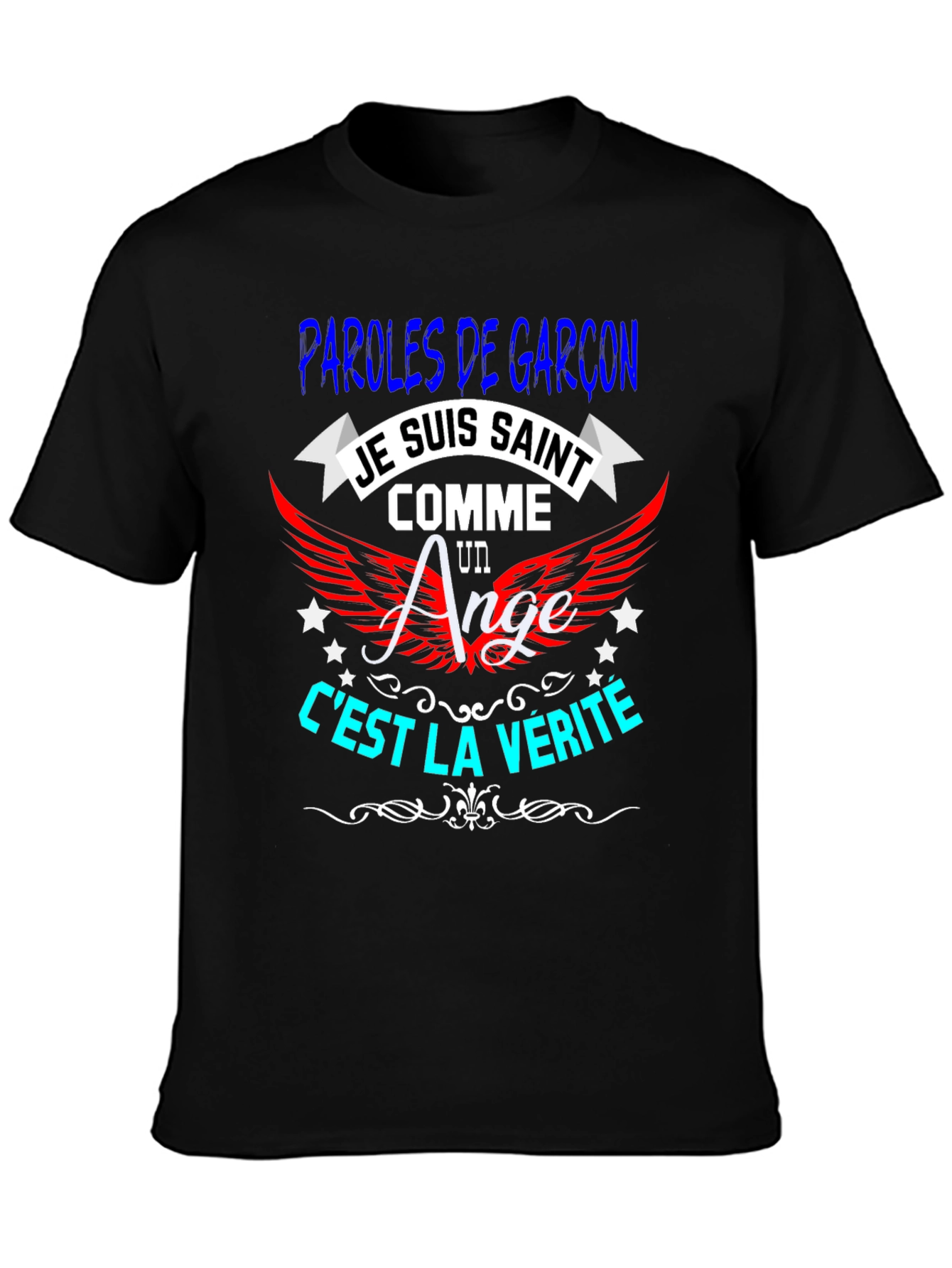 Je Suis Saint T-Shirt - Mens Black Graphic Tee