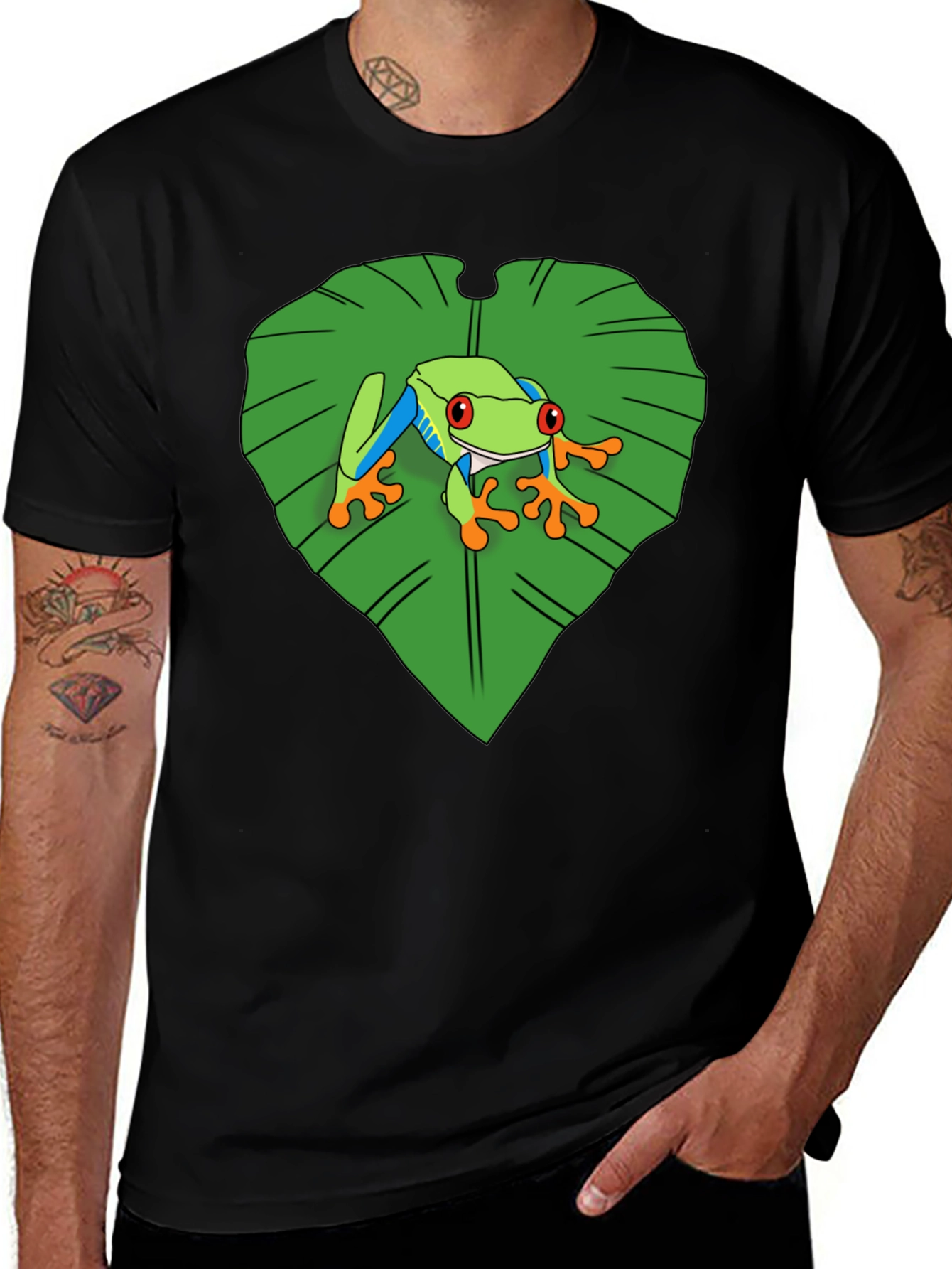 Frog on Leaf Graphic Tee