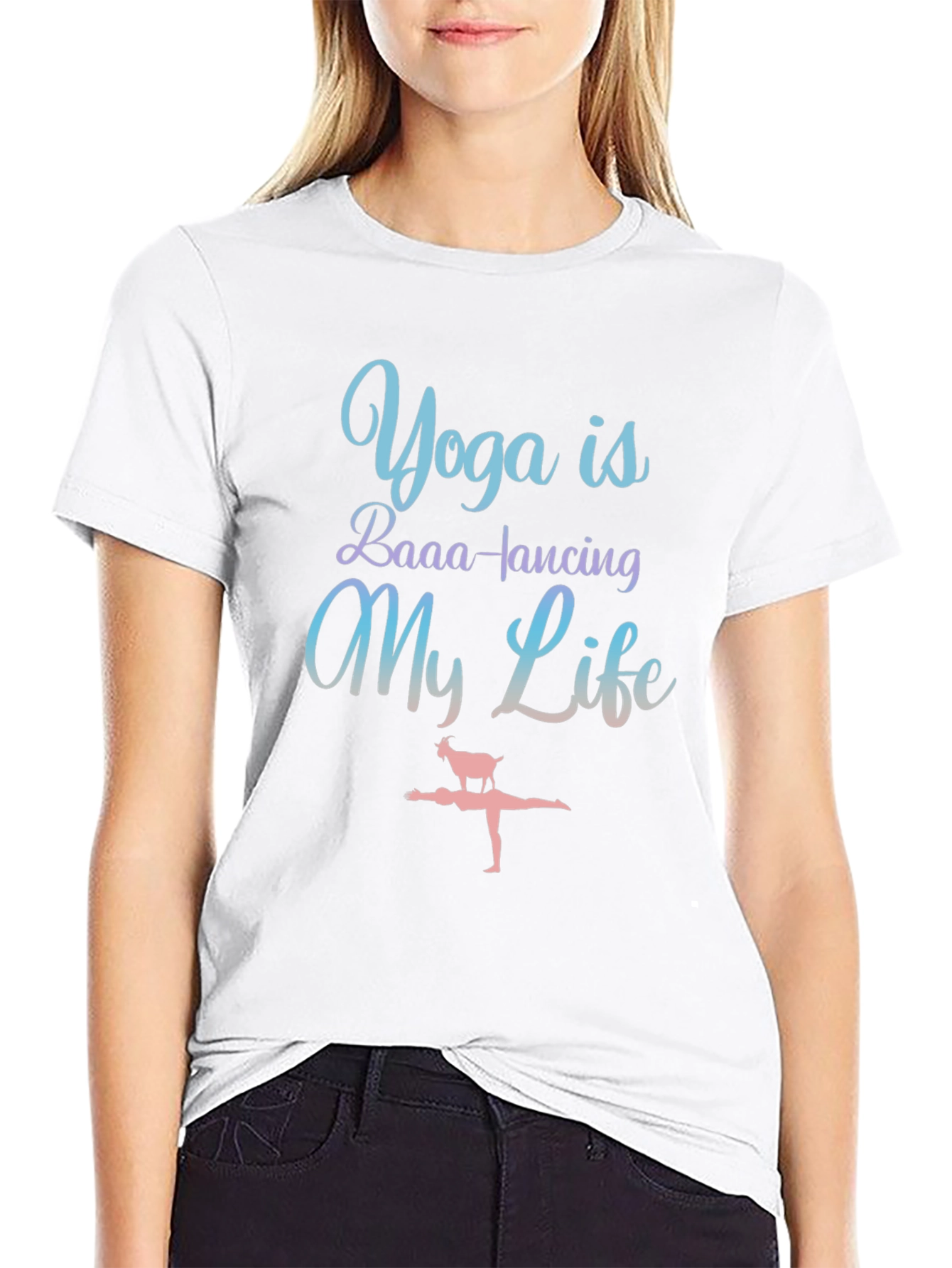 Yoga Goat Tee: BAAA-lancing My Life