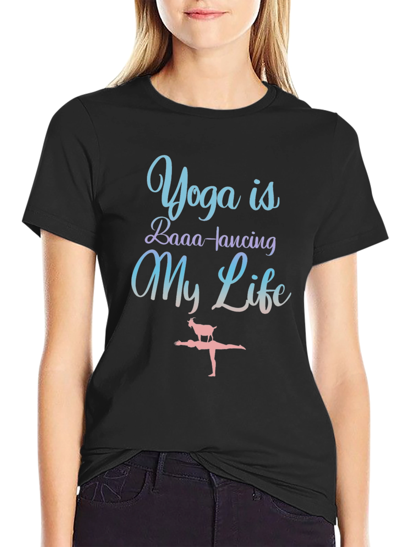 Yoga Goat Tee: BAAA-lancing My Life