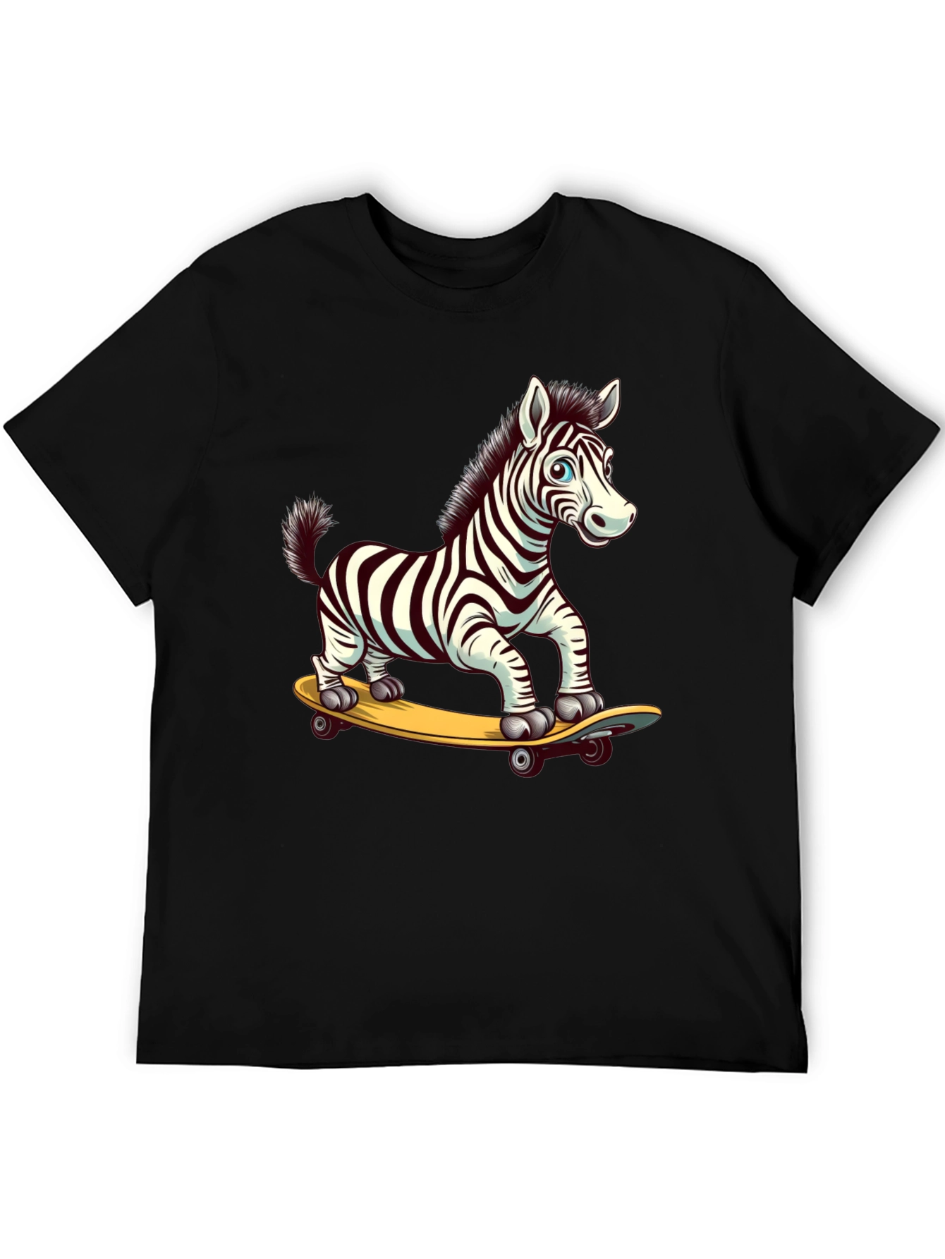 Zebra Skateboard Graphic Tee - Cool & Fun Design