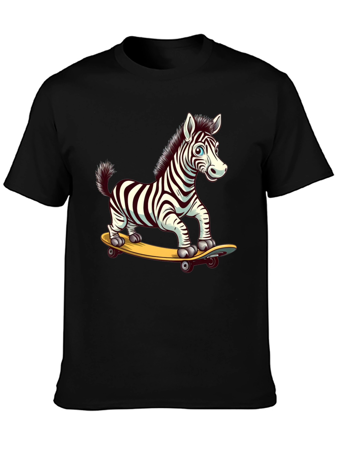Zebra Skateboard Graphic Tee - Cool & Fun Design