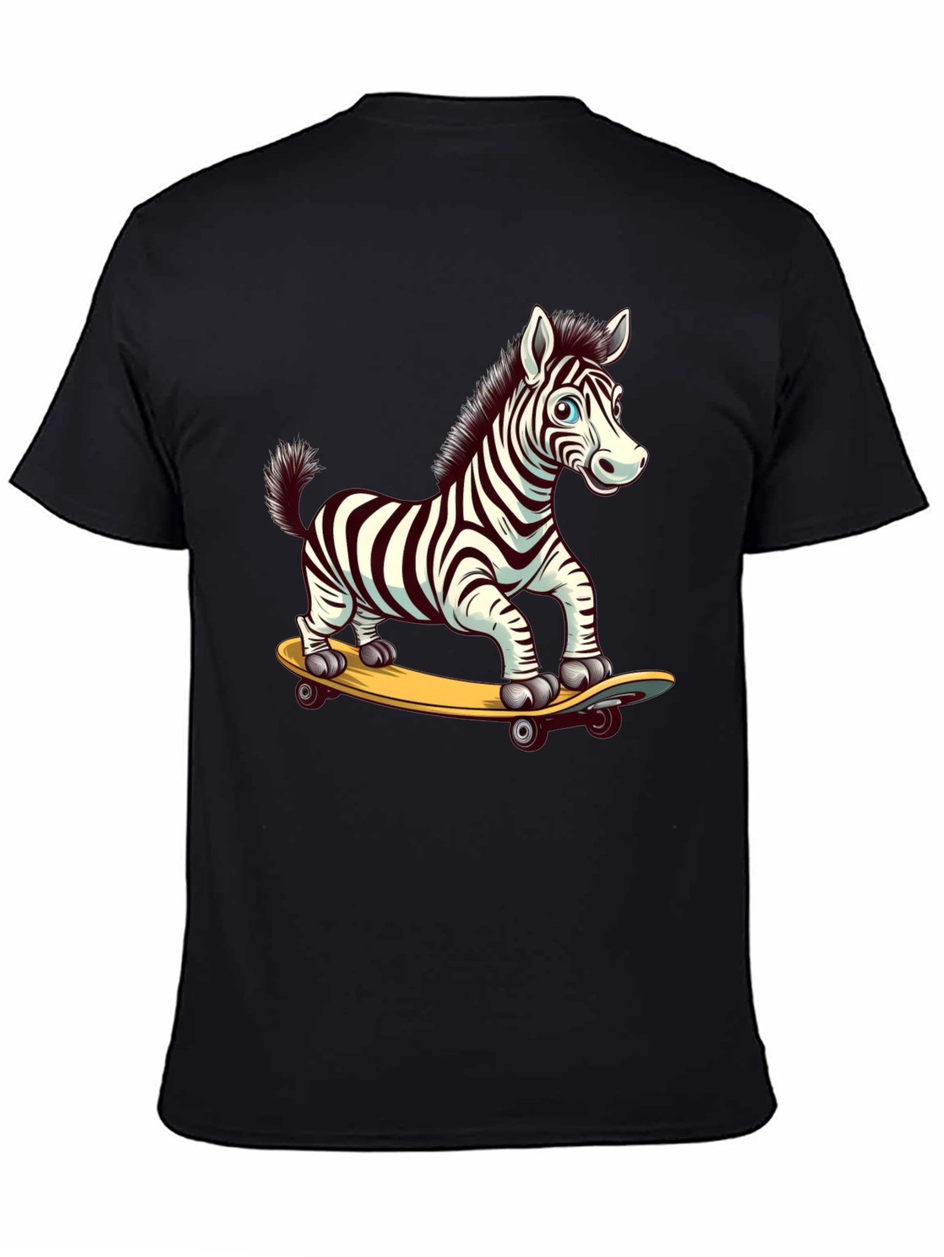 Zebra Skateboard Graphic Tee - Cool & Fun Design