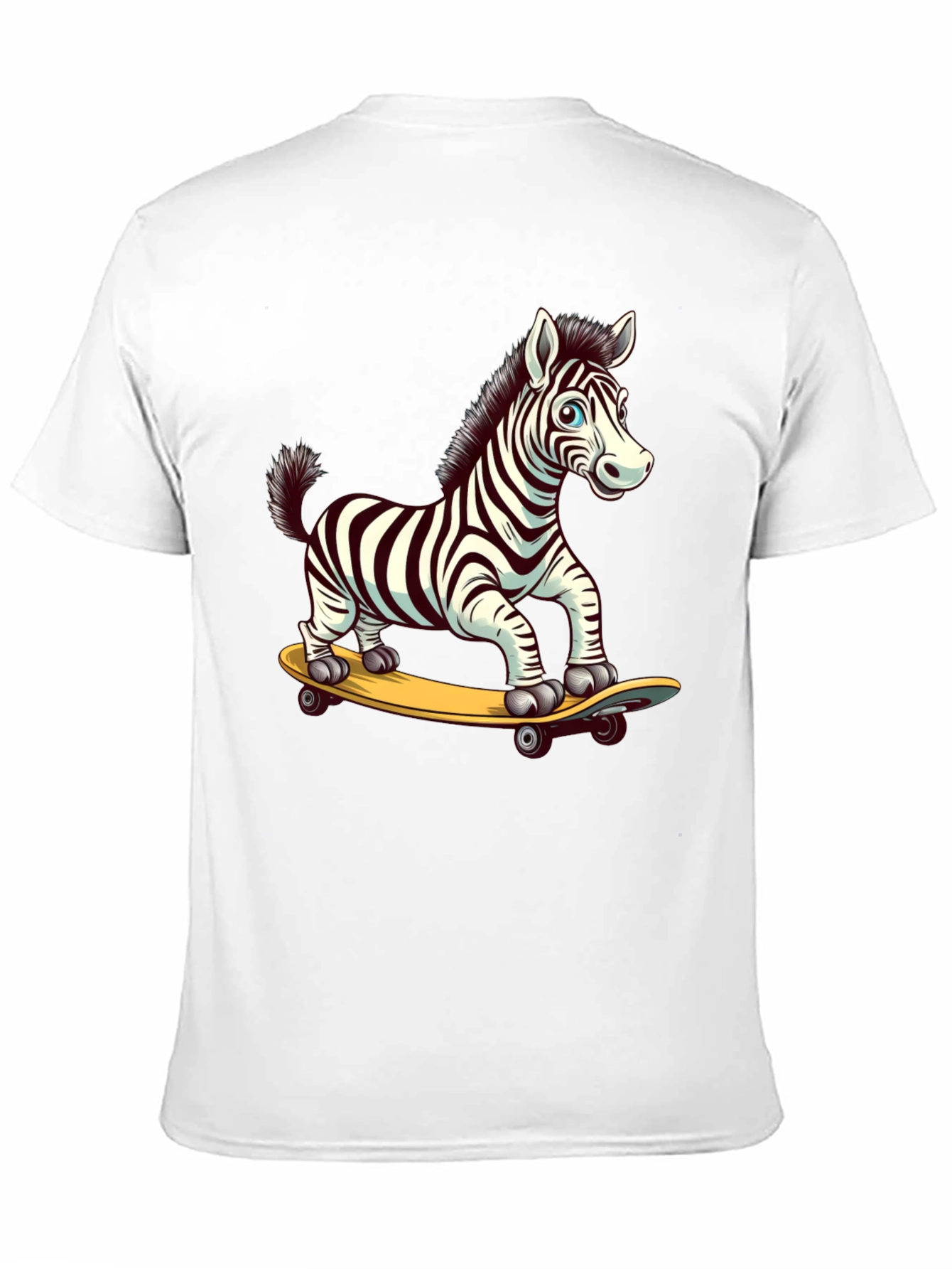 Zebra Skateboard Graphic Tee - Cool & Fun Design