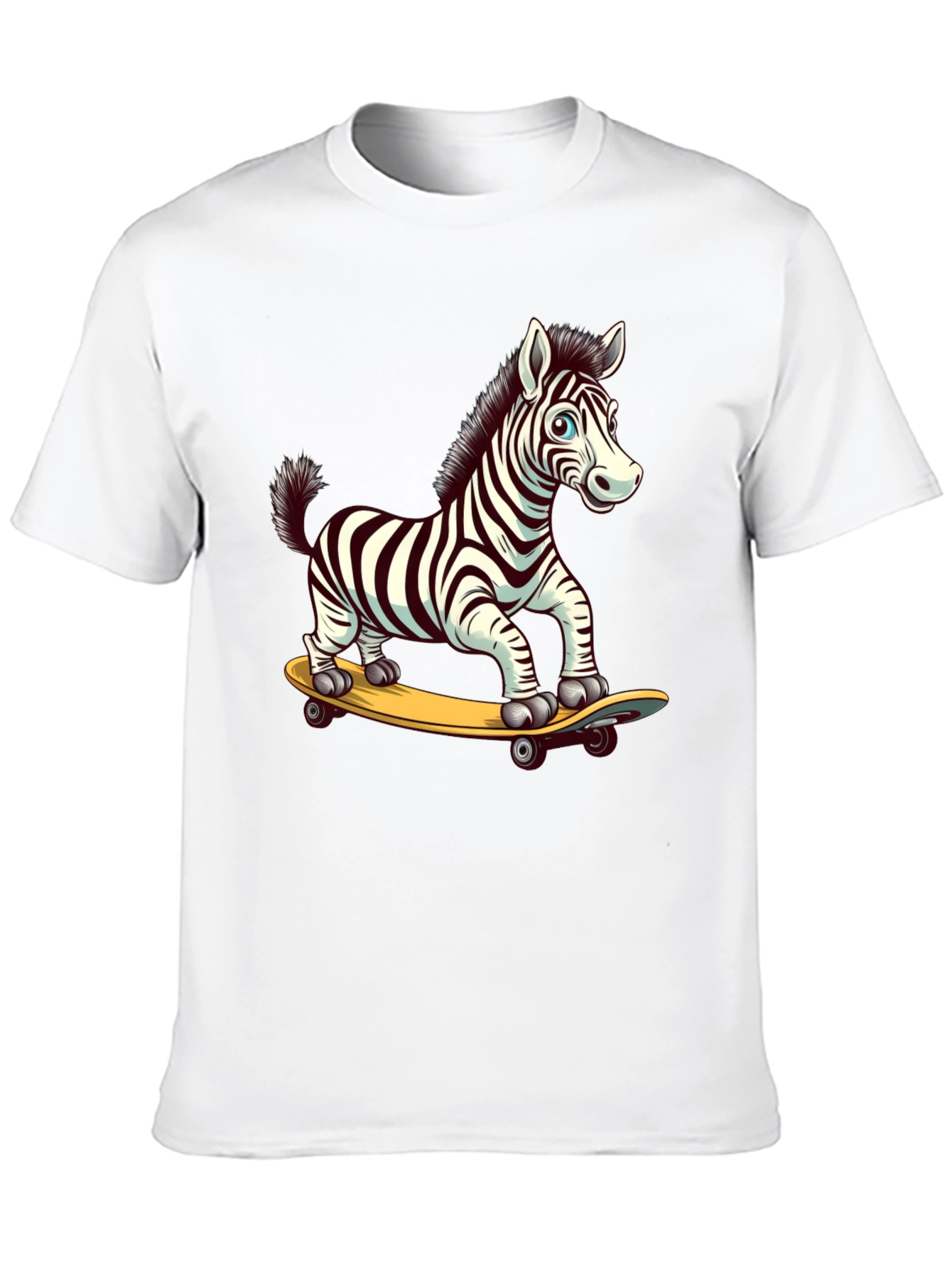 Zebra Skateboard Graphic Tee - Cool & Fun Design
