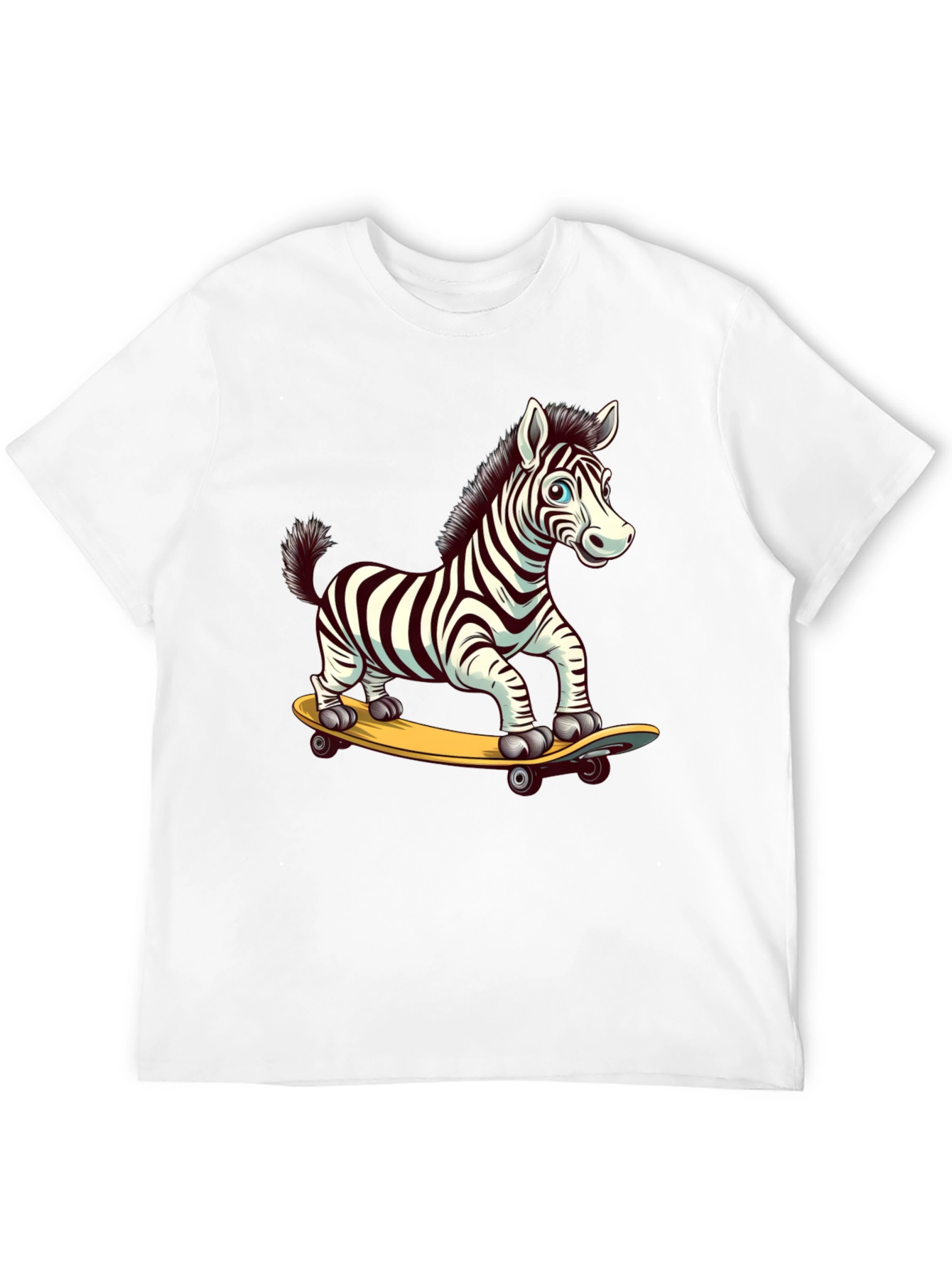 Zebra Skateboard Graphic Tee - Cool & Fun Design