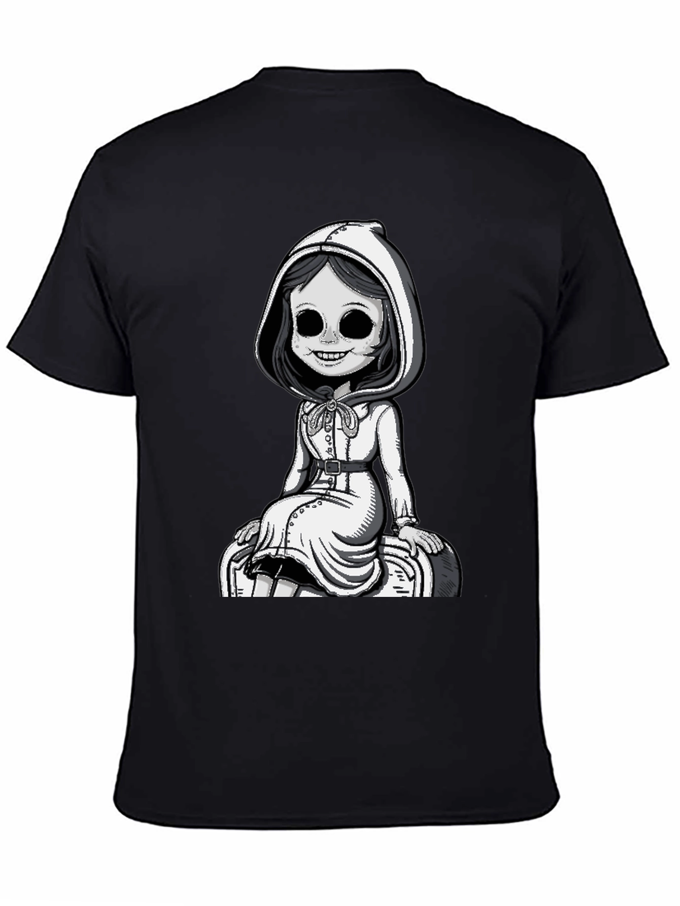 Spooky Doll Graphic Tee - Dark Humor Style