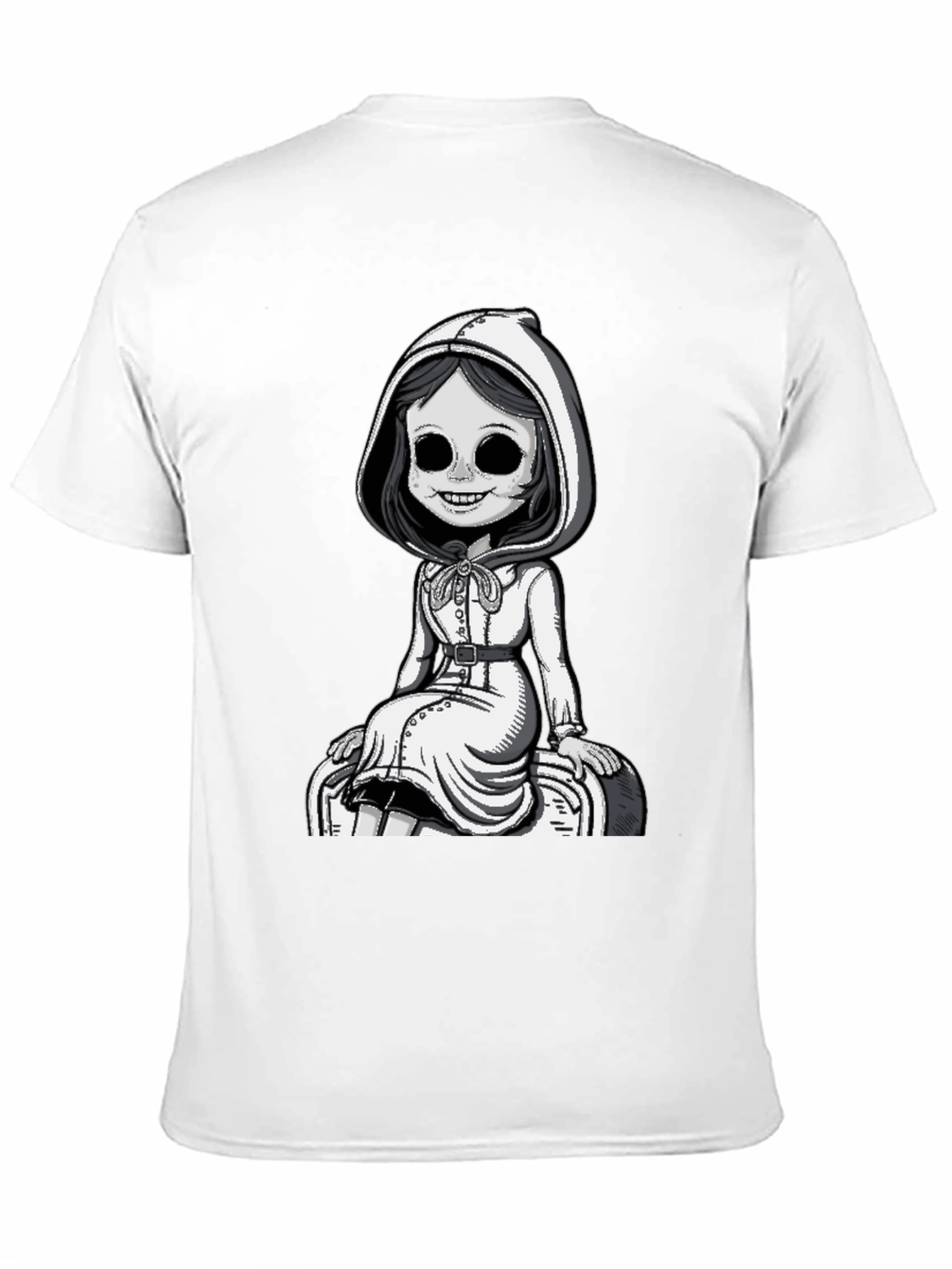 Spooky Doll Graphic Tee - Dark Humor Style