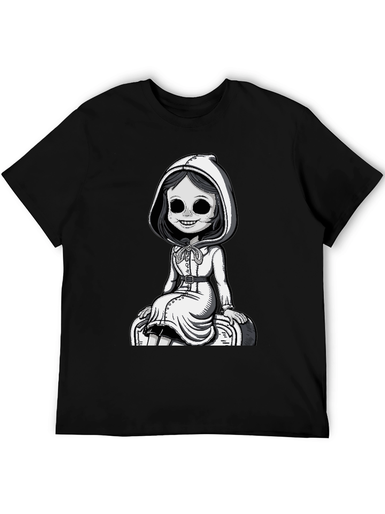 Spooky Doll Graphic Tee - Dark Humor Style