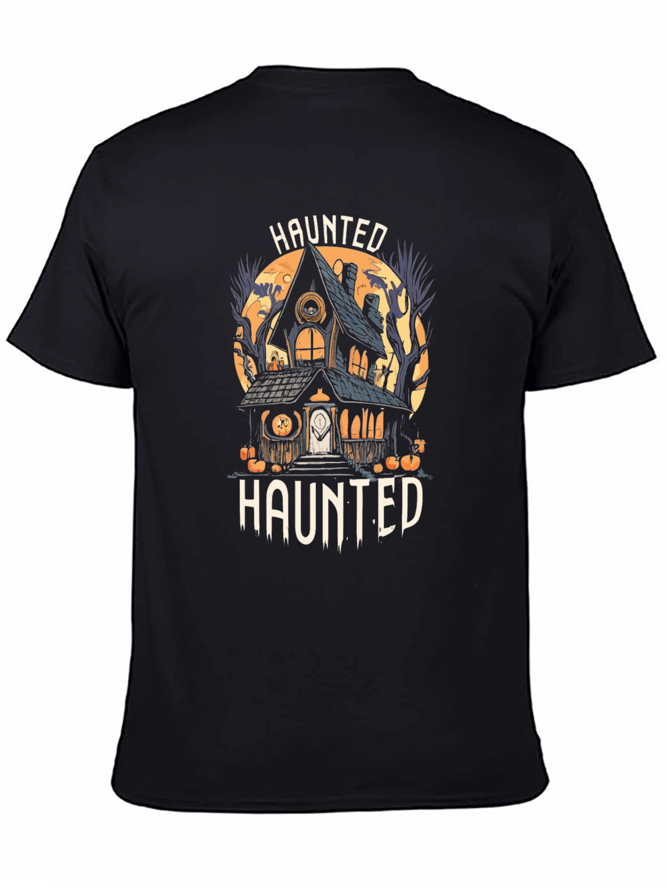 Haunted House Halloween T-Shirt - Spooky Design