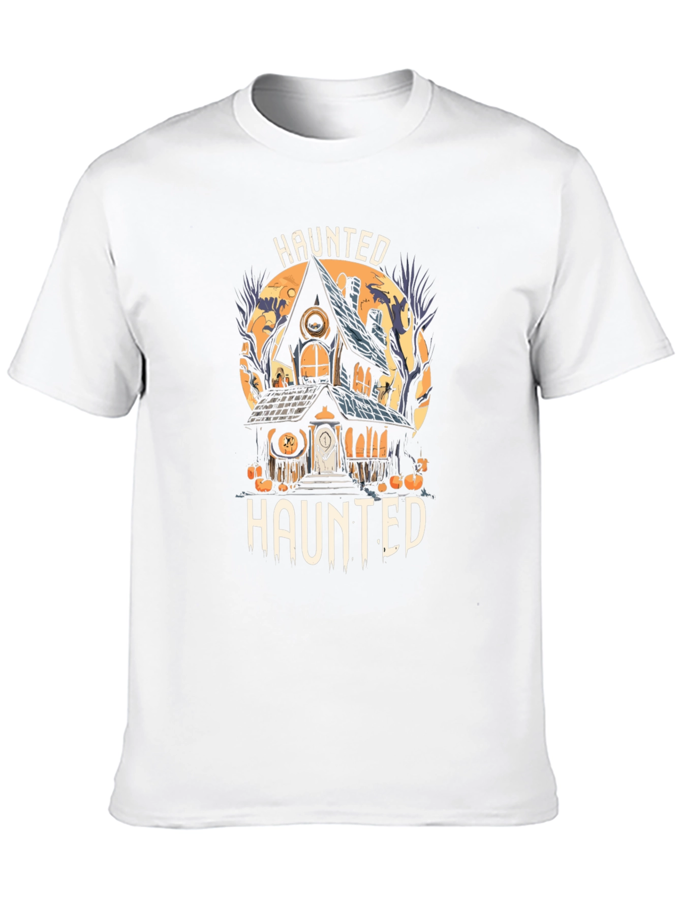 Haunted House Halloween T-Shirt - Spooky Design