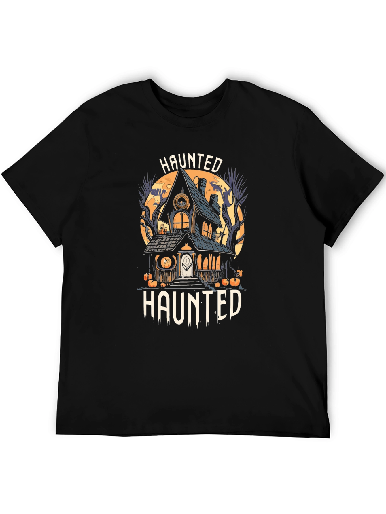 Haunted House Halloween T-Shirt - Spooky Design