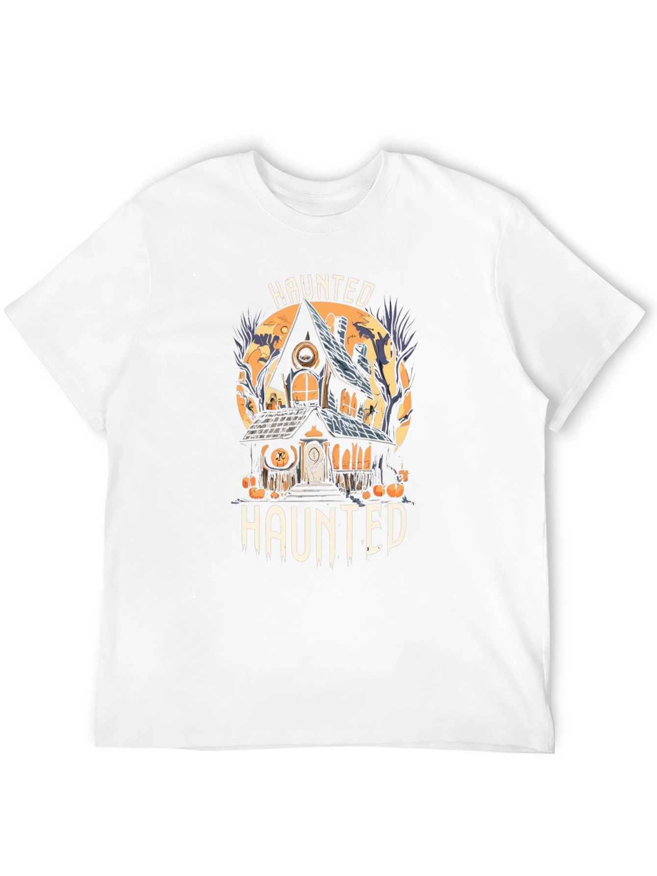 Haunted House Halloween T-Shirt - Spooky Design