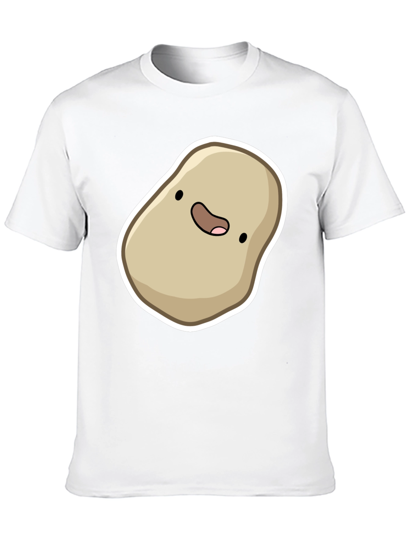 Cute Potato Cartoon Graphic Black T-Shirt