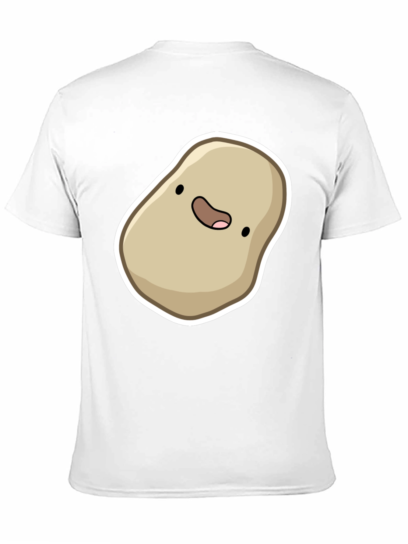 Cute Potato Cartoon Graphic Black T-Shirt