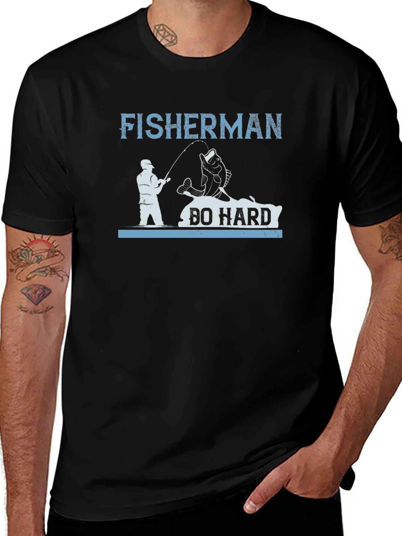 Fisherman Do Hard T-Shirt Fishing Tee