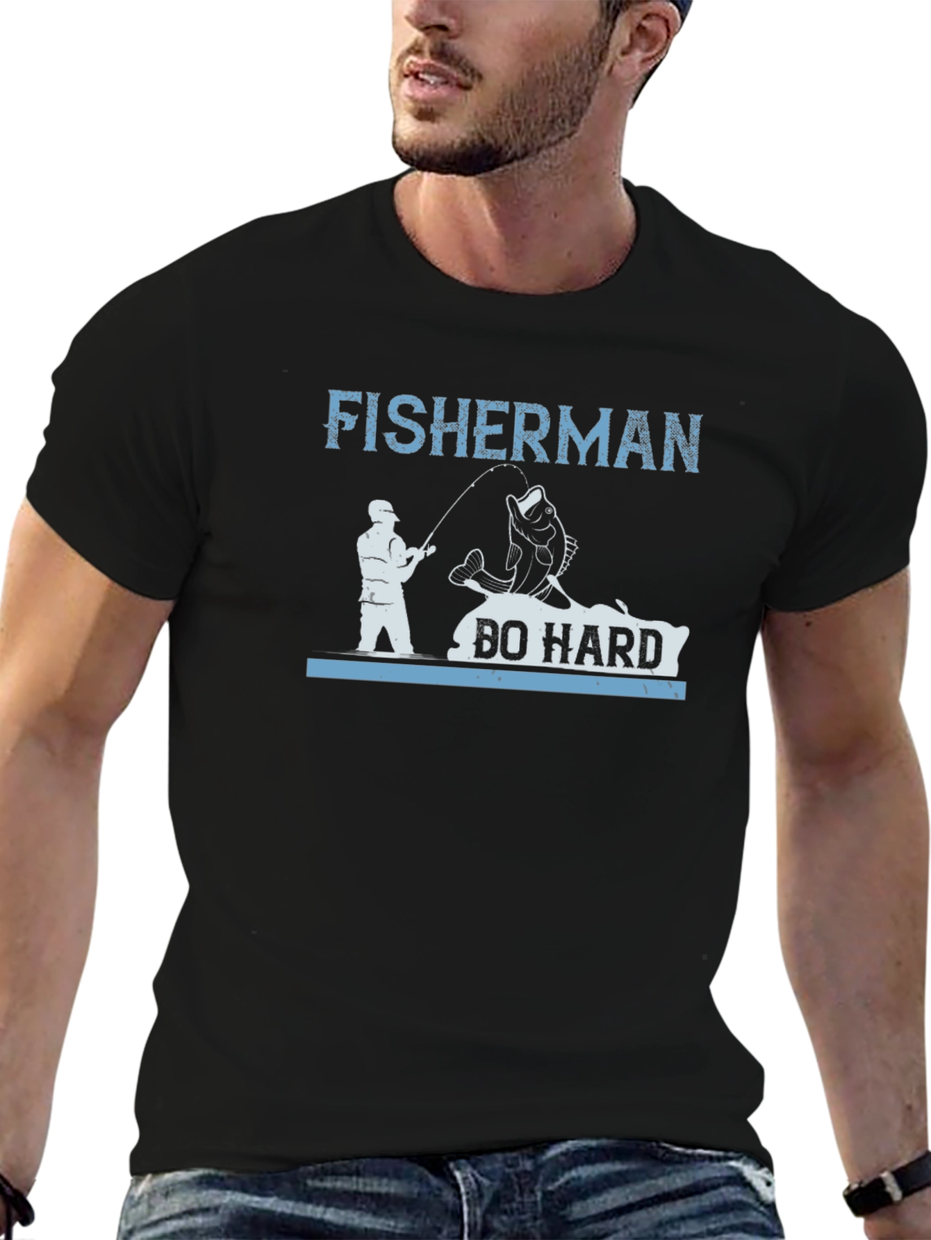 Fisherman Do Hard T-Shirt Fishing Tee