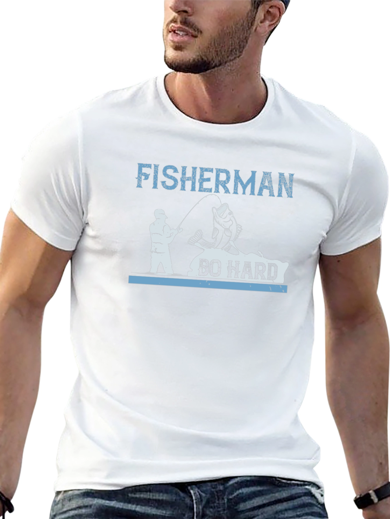 Fisherman Do Hard T-Shirt Fishing Tee