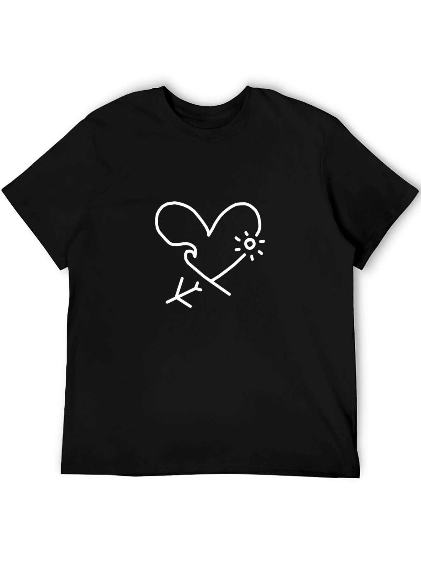Heart & Arrow Graphic Black T-Shirt