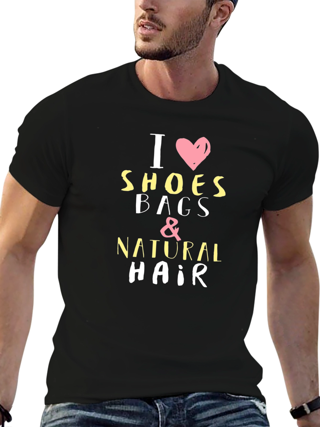 I Love Shoes Bags & Natural Hair Black T-Shirt