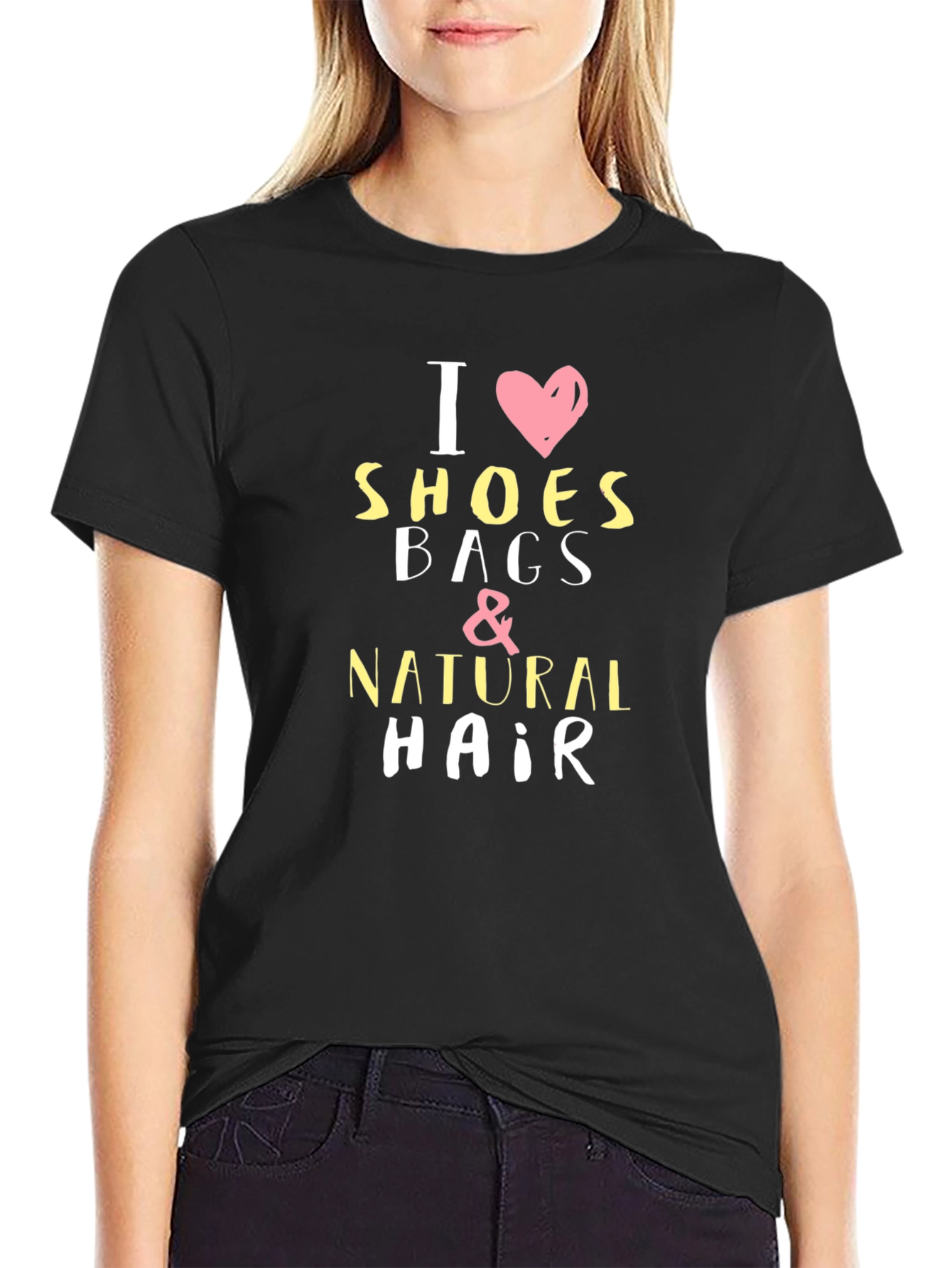 I Love Shoes Bags & Natural Hair Black T-Shirt