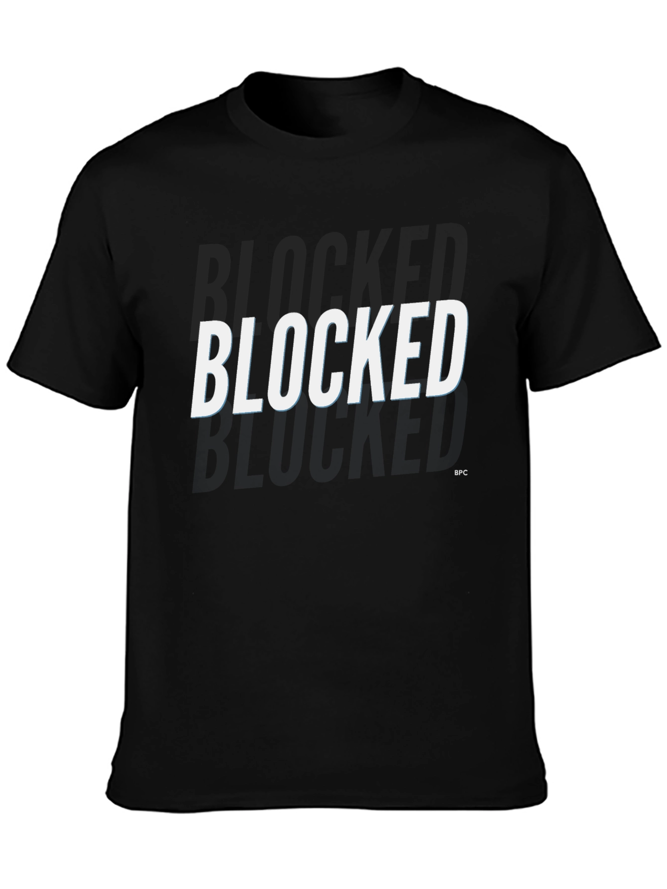 Blocked Graphic Tee - Trendy Black T-Shirt