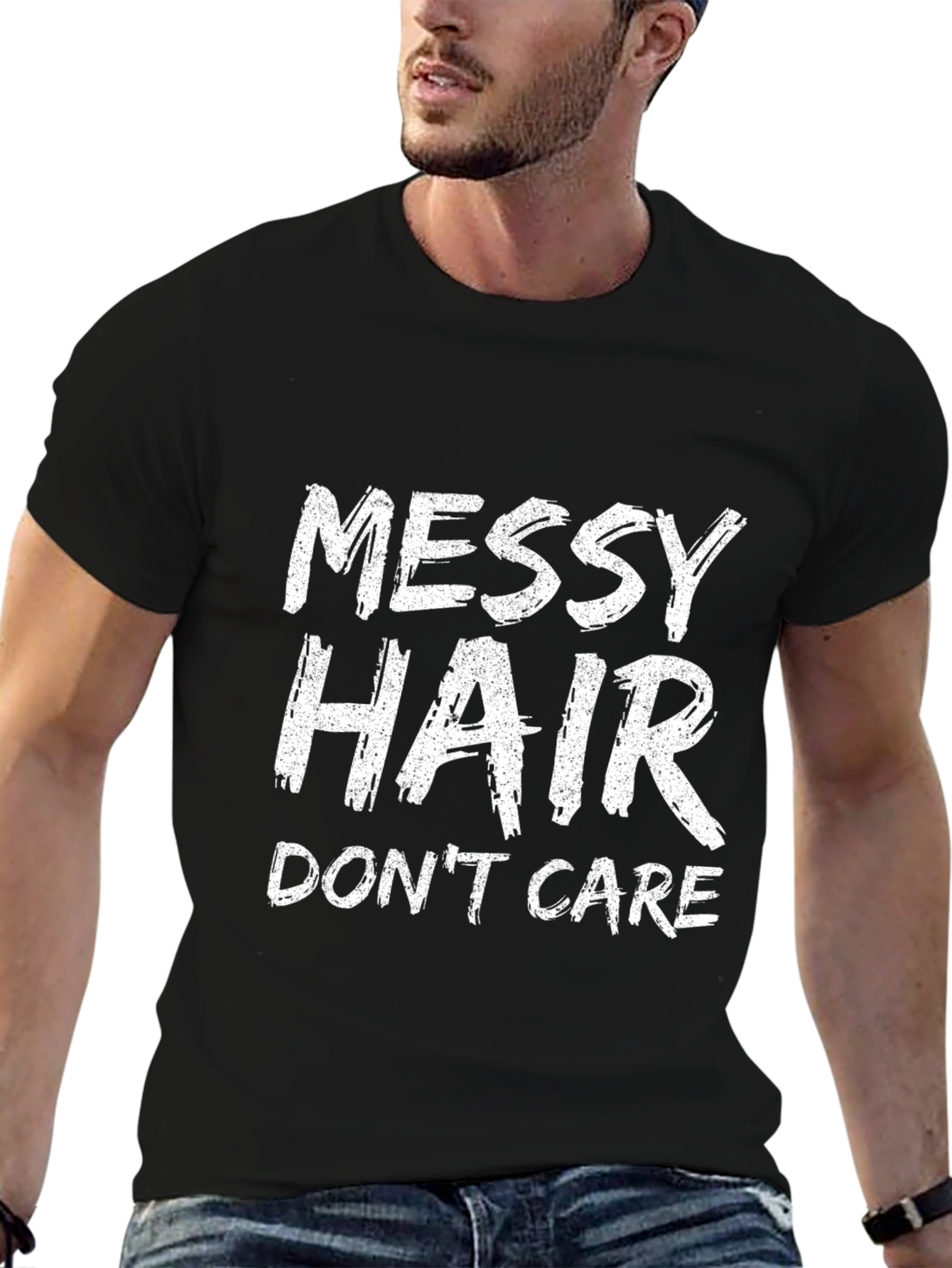 Messy Hair Dont Care Graphic T-Shirt